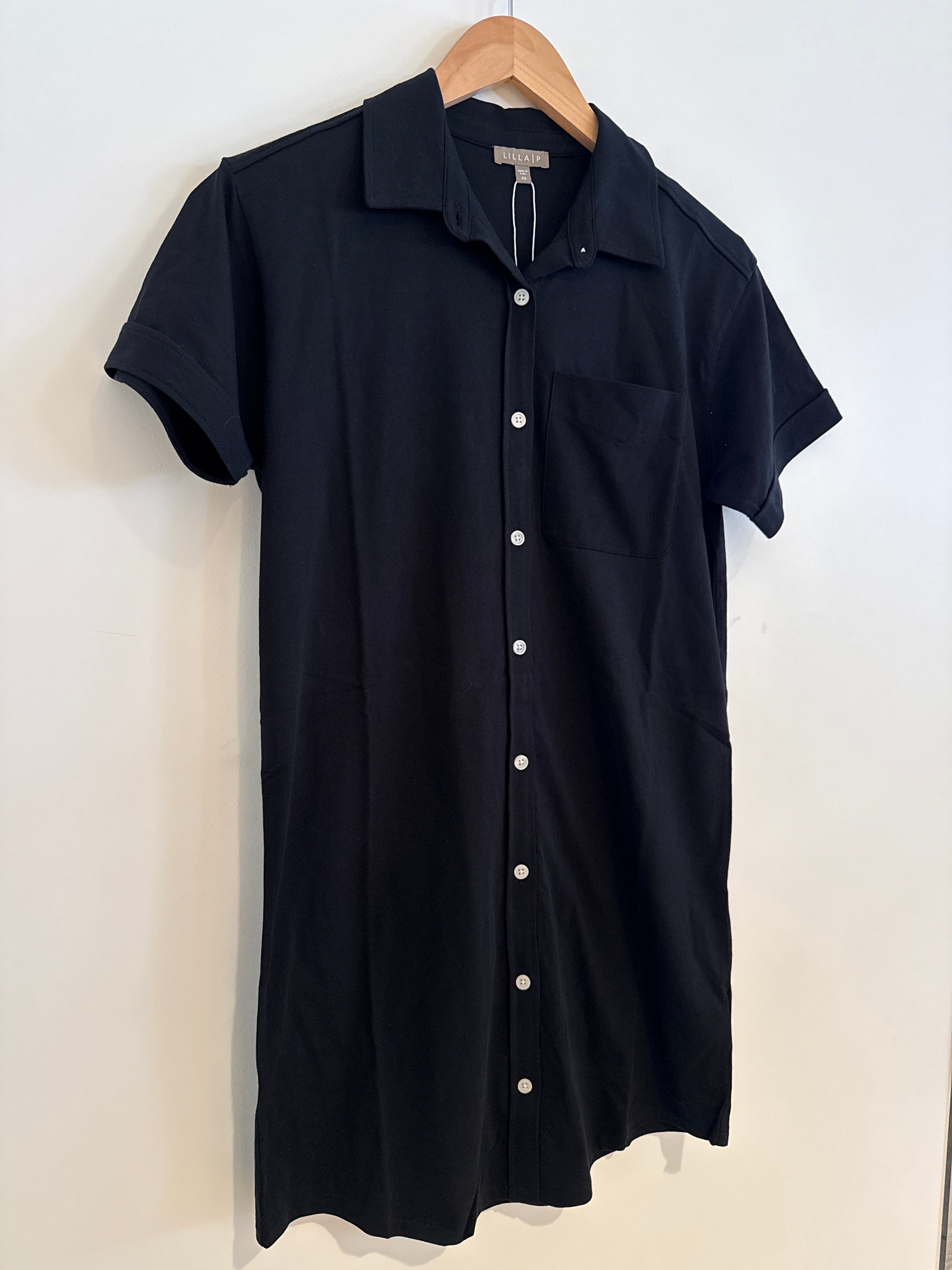 Lilla P Easy Shirt Dress Black