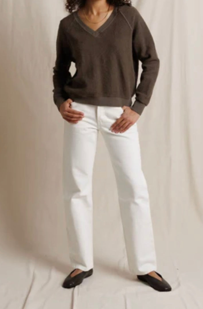 Perfect White Tee Ziggy "Inside Out" V Neck Sweatshirt