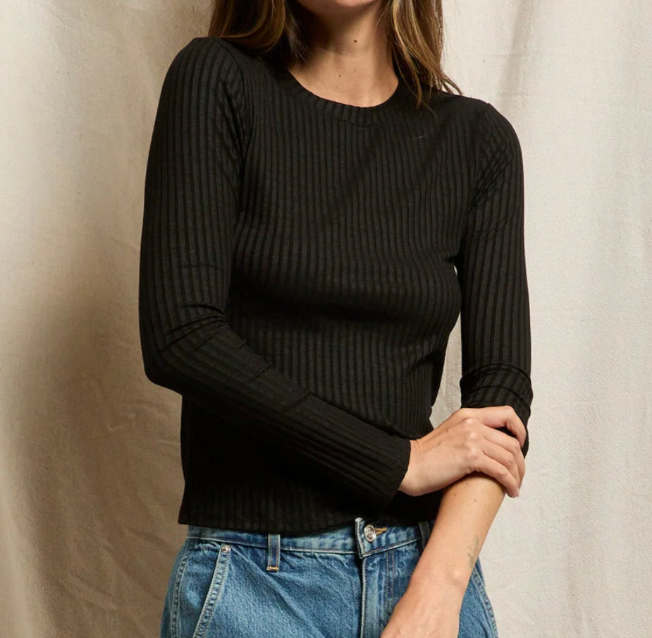 Perfect White Tee Lydia Long Sleeve Ribbed Tee