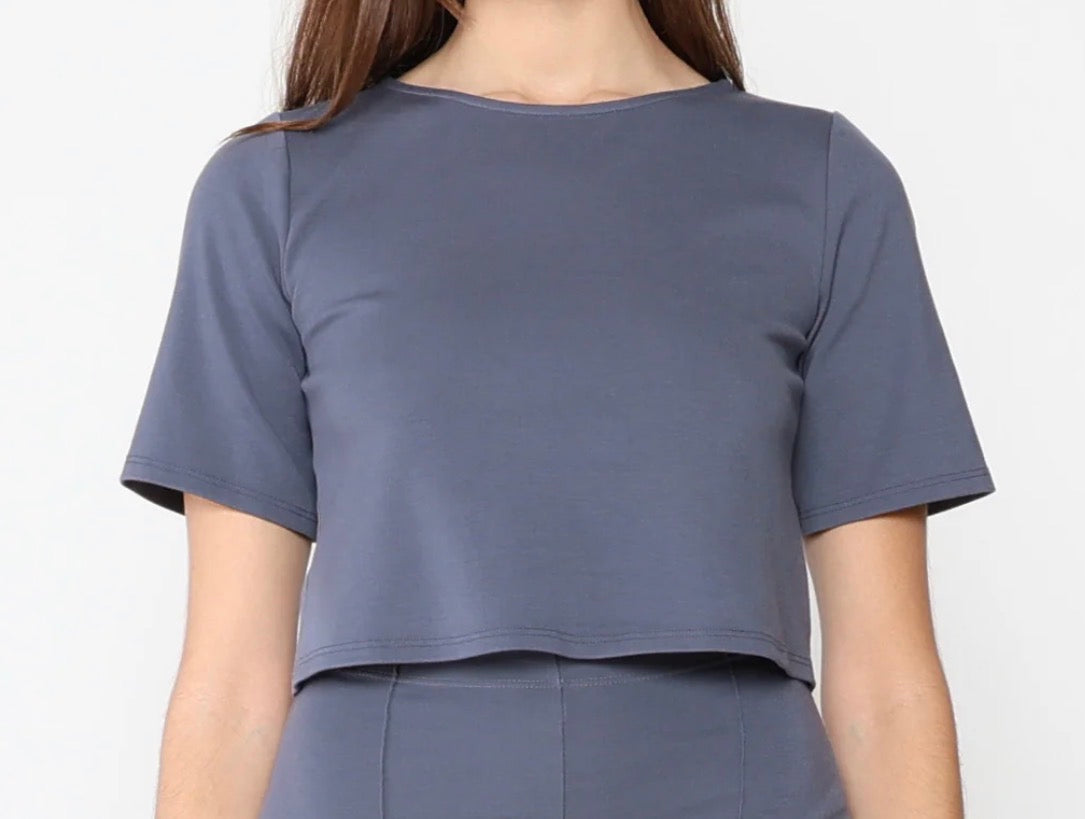 Ripley Rader Ponte Short Sleeve Top Sea Blue