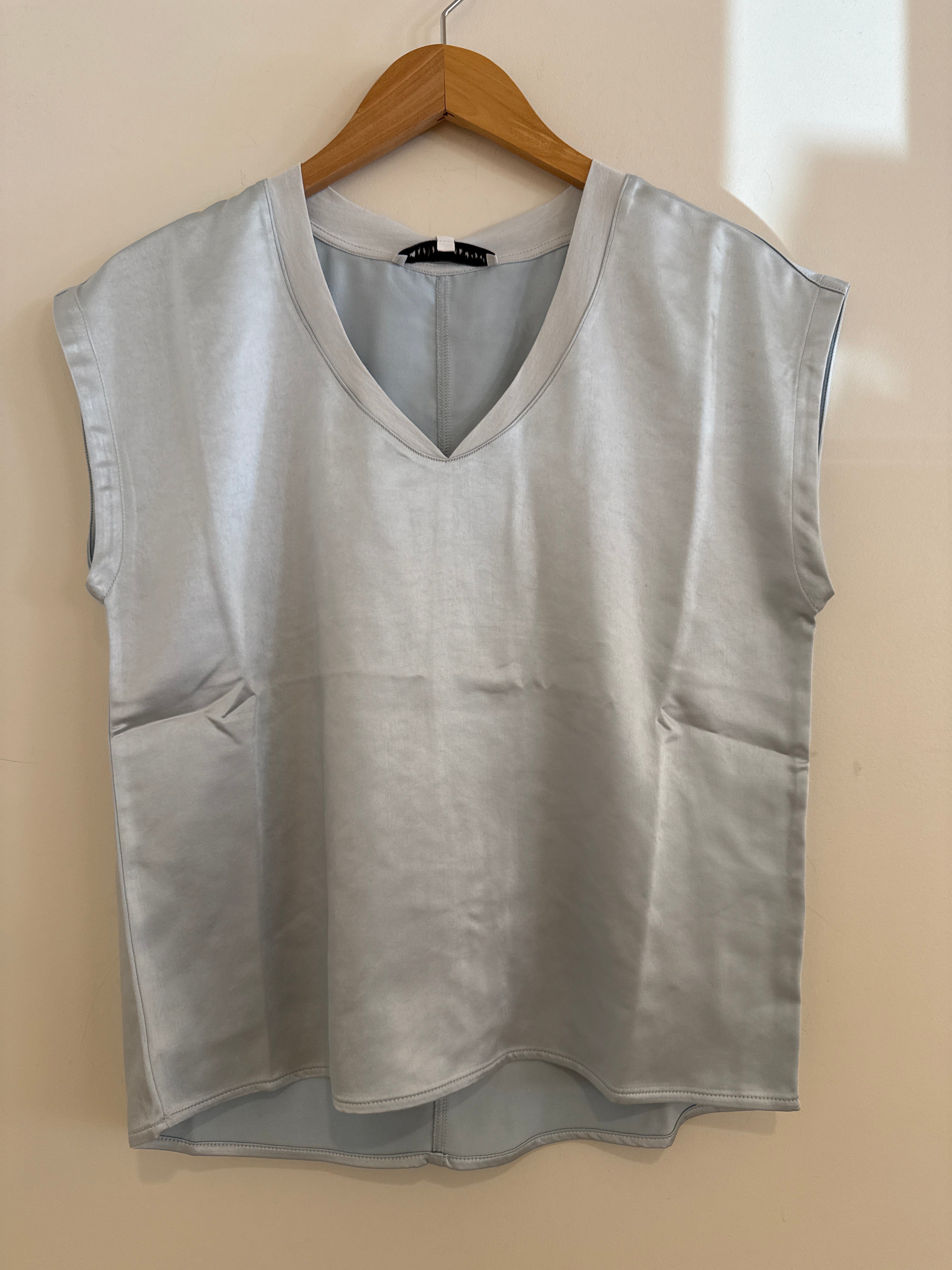 Melissa Nepton Garick Satin Top Ice Blue