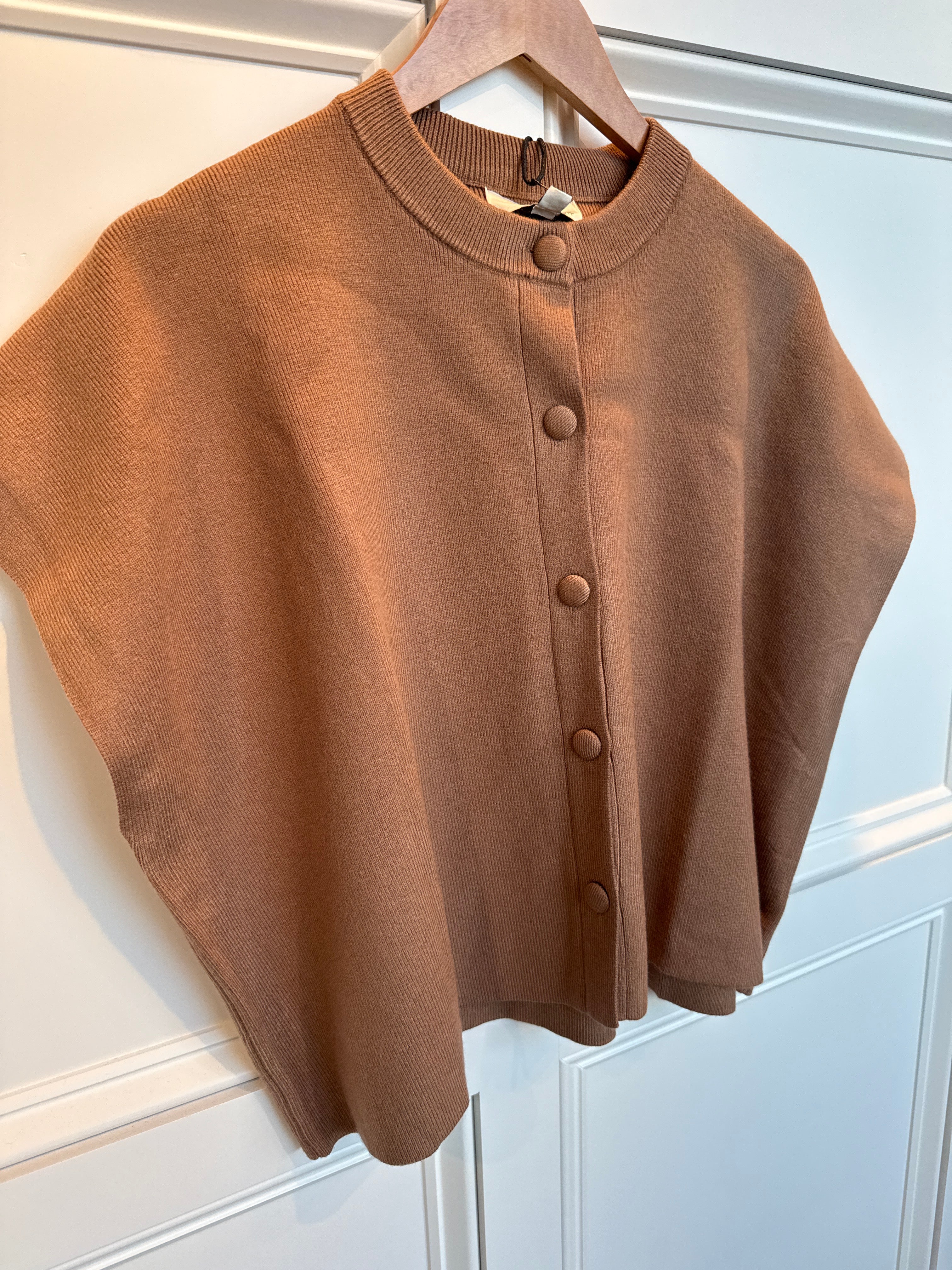 Button Down Cap Sleeve Sweater