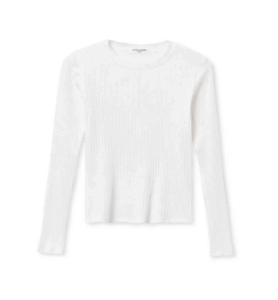 Perfect White Tee Lydia Long Sleeve Ribbed Tee