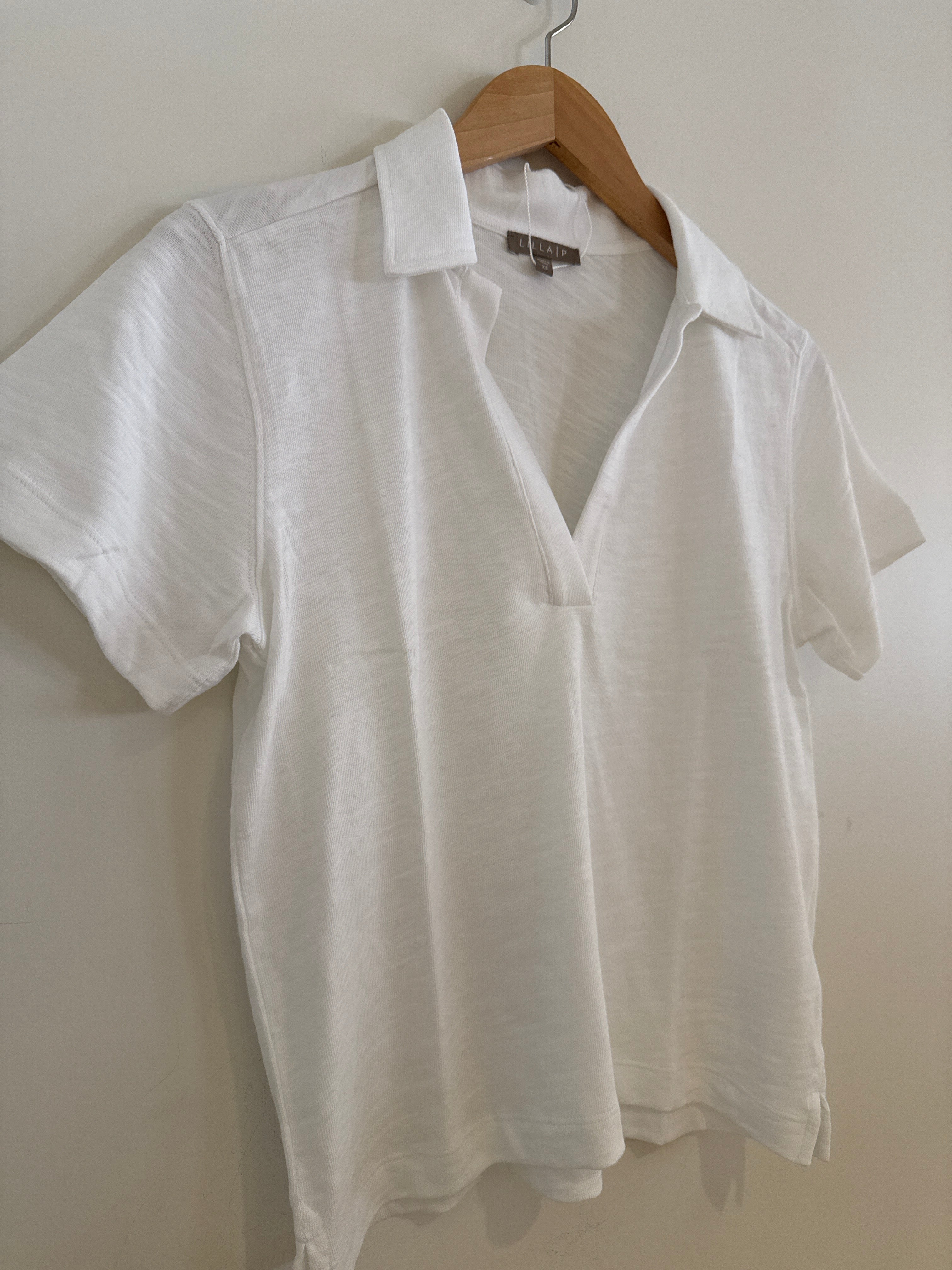 Lilla P Vintage Short Sleeve Polo White