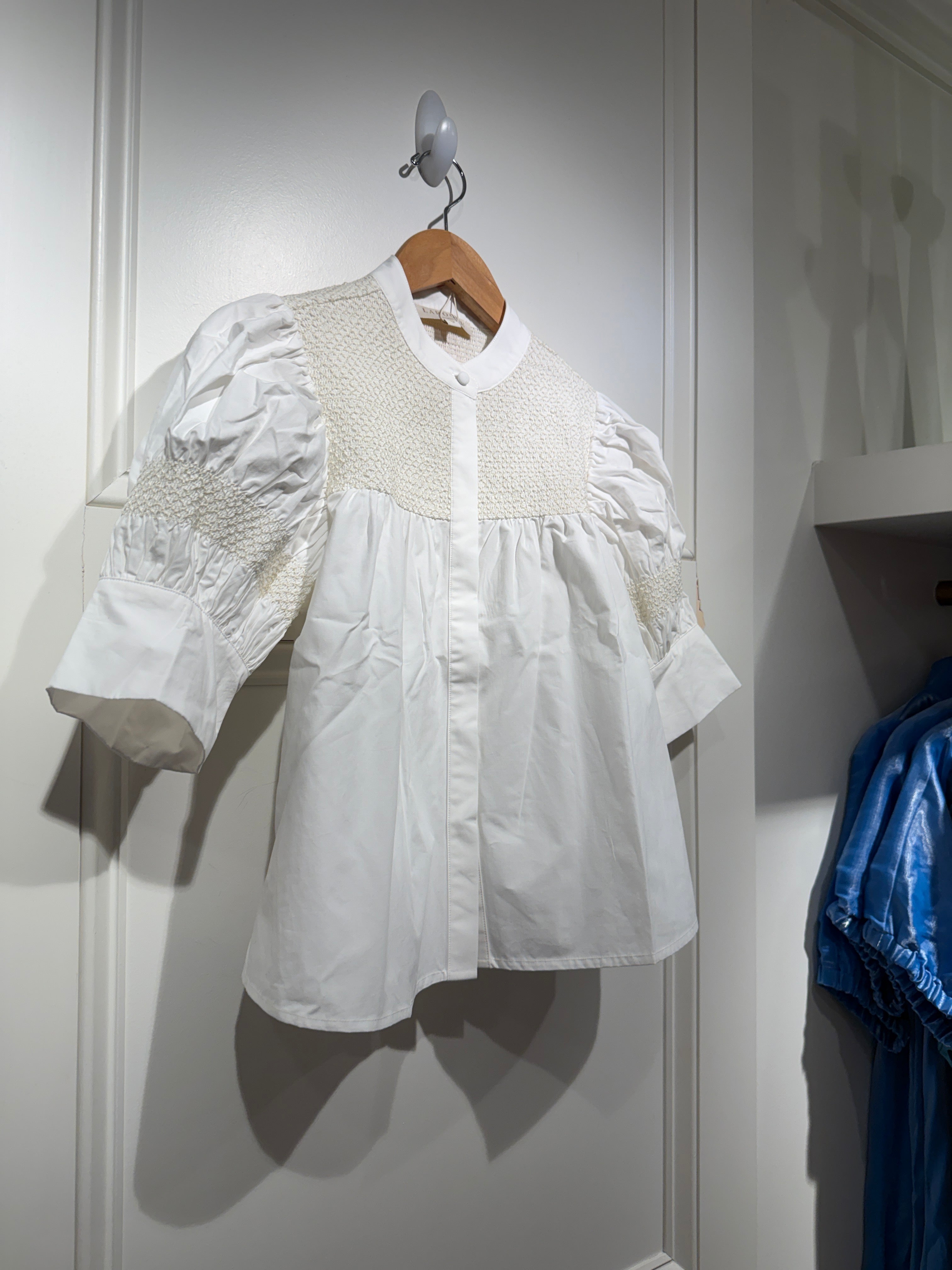 LaRoque Sutton Blouse White With Bone Stitching
