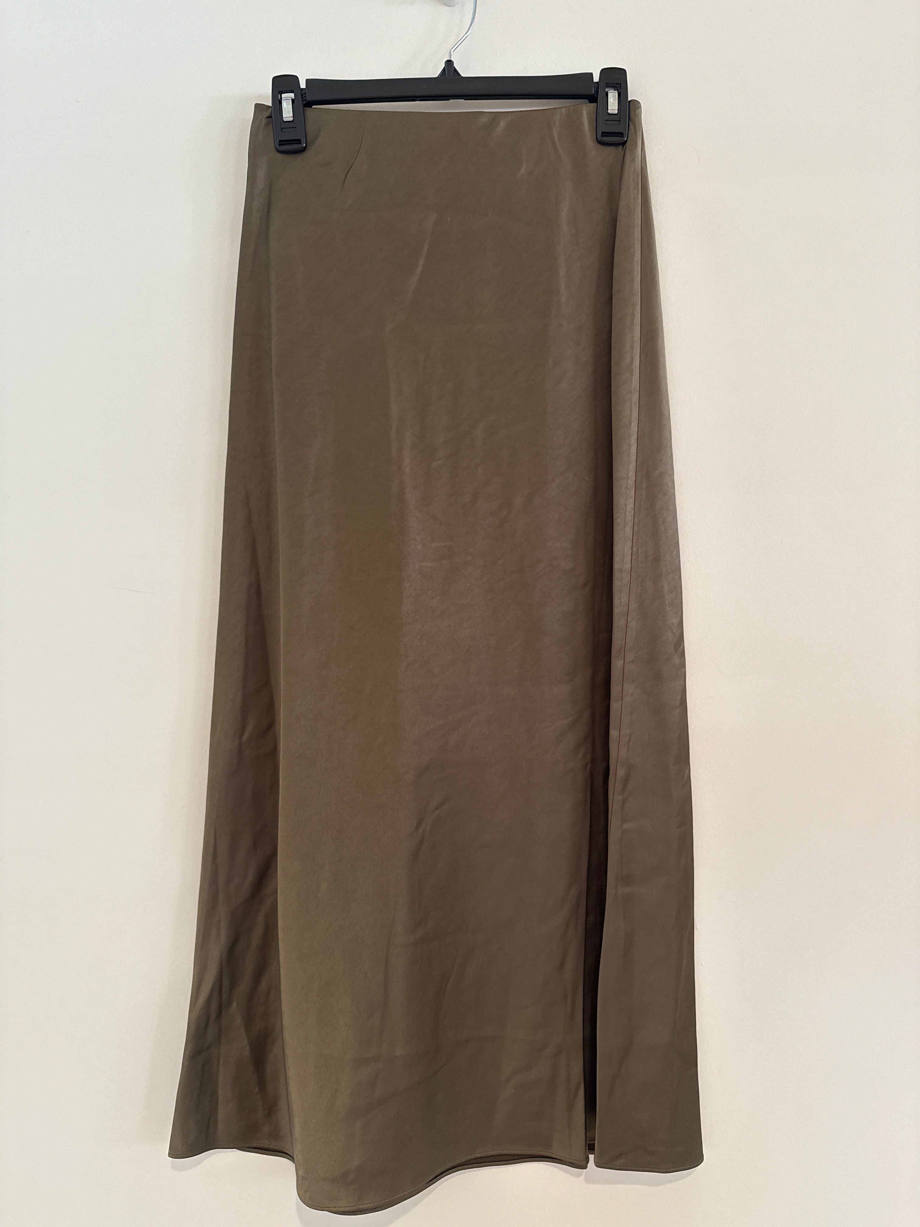 Lilla P Satin Bias Maxi Skirt Parsley