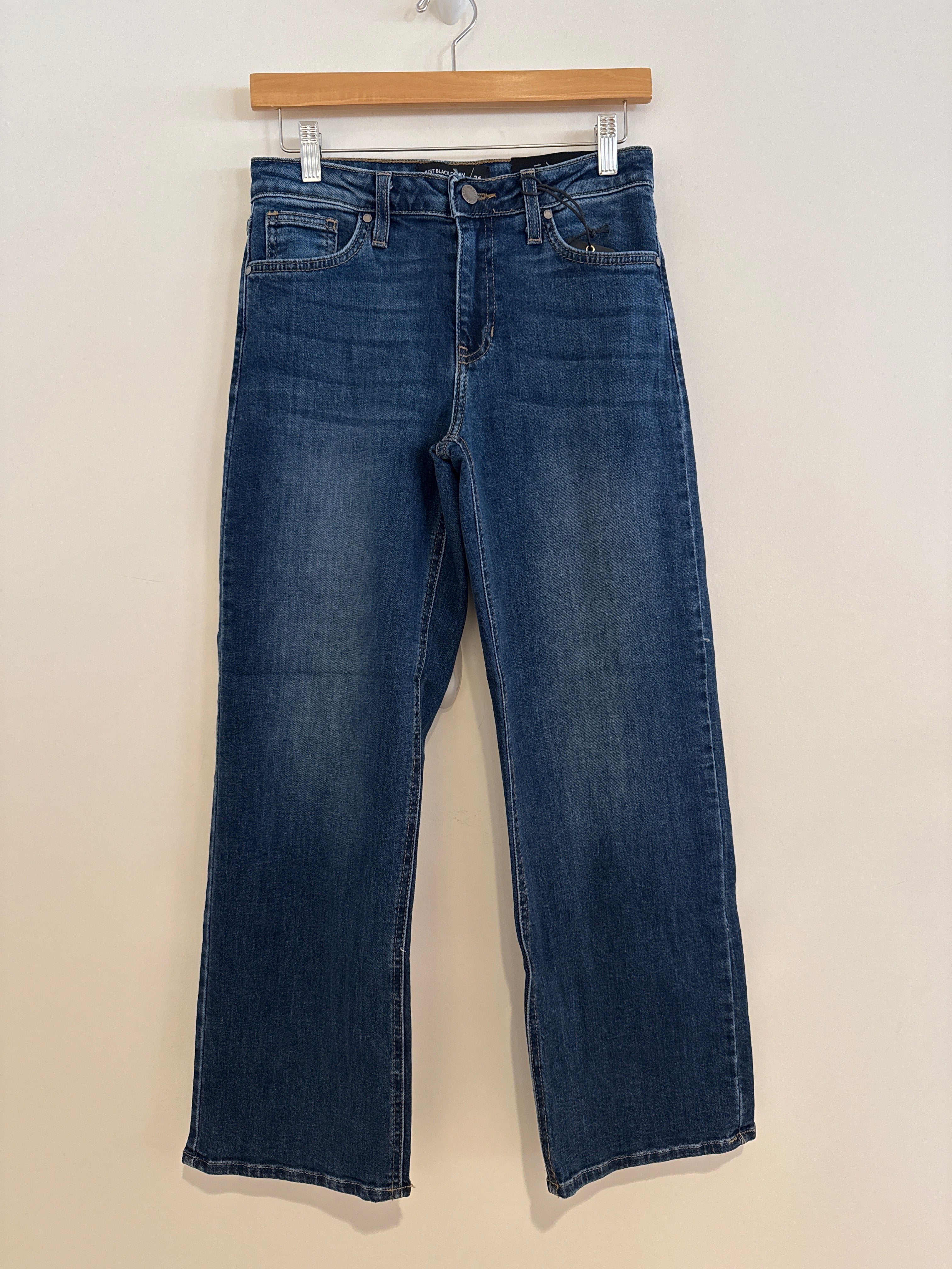 JBD Mid Rise Slim Wide Leg Jean Dark Wash