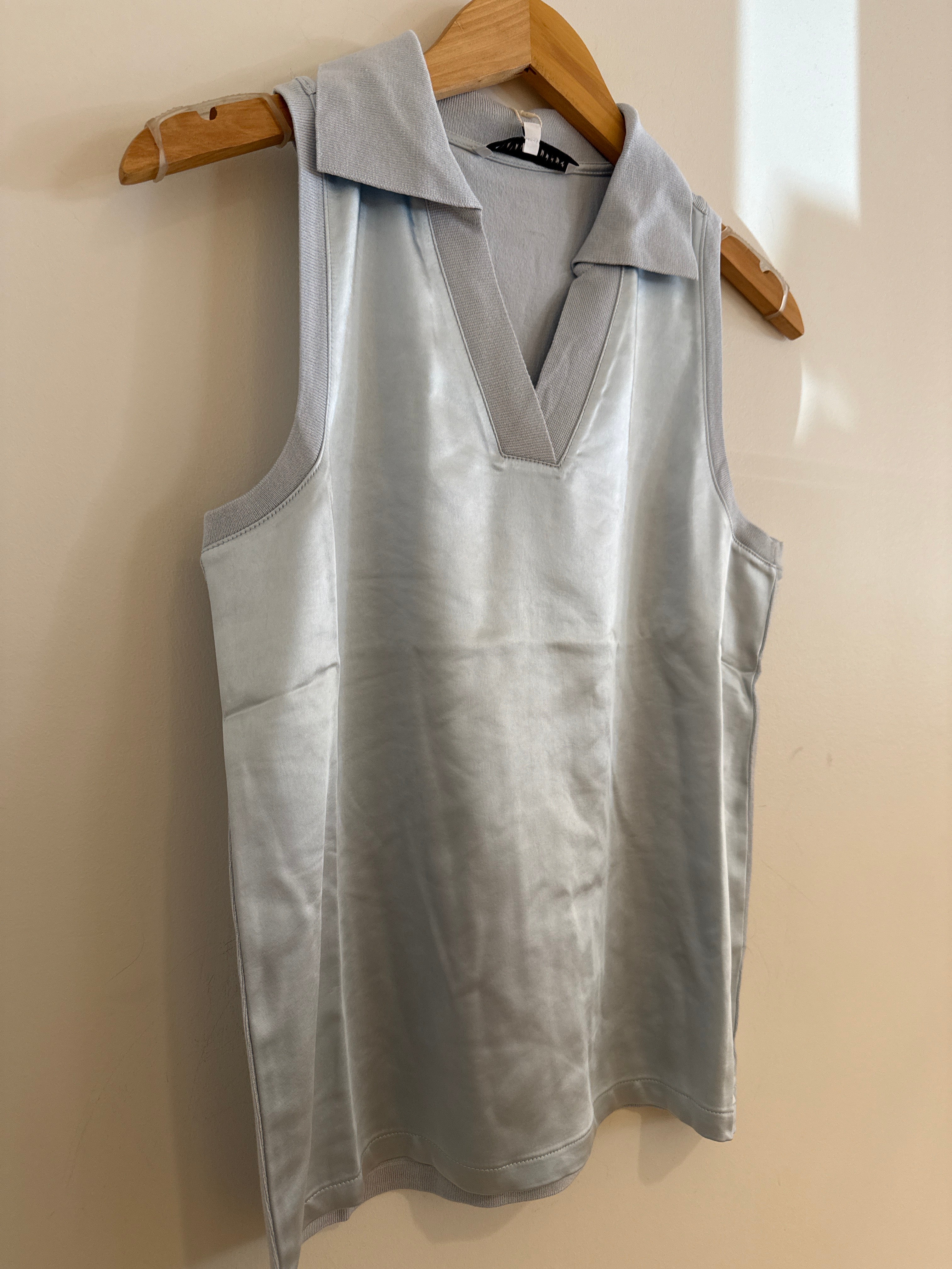Melissa Nepton Fye Satin Top Ice Blue