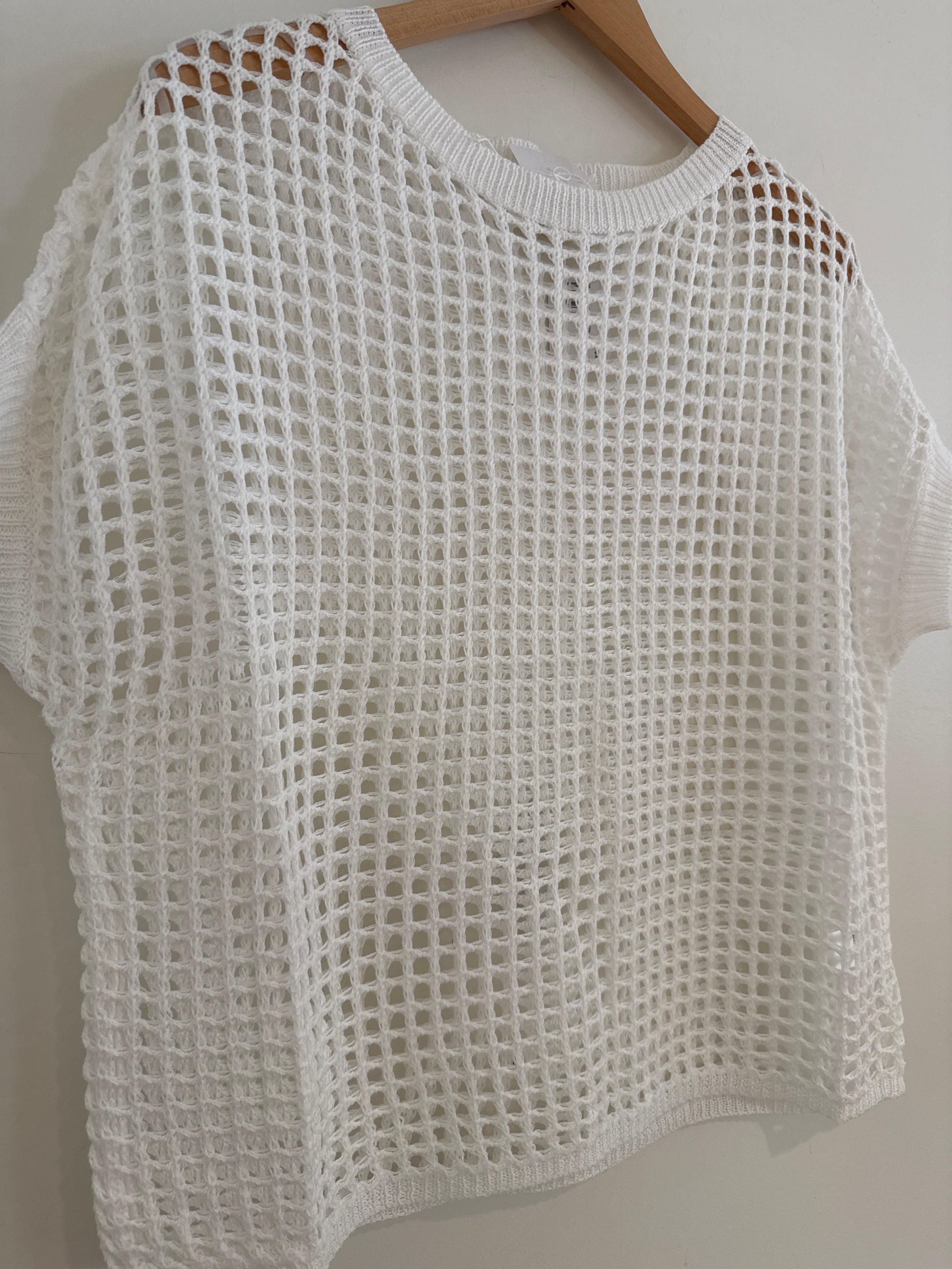 RR Open Weave Sweater White