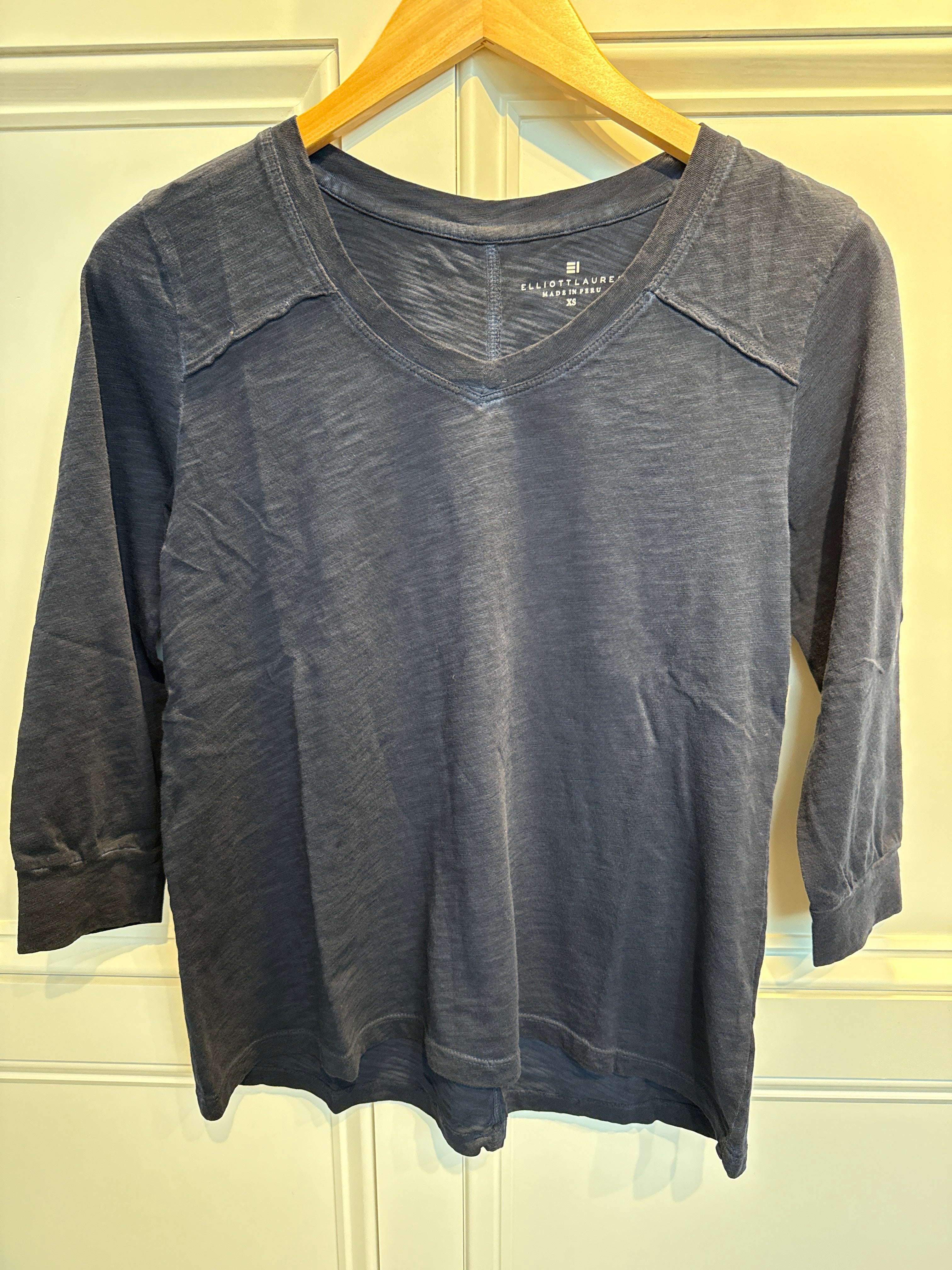 Elliott Lauren Navy V Neck Tee