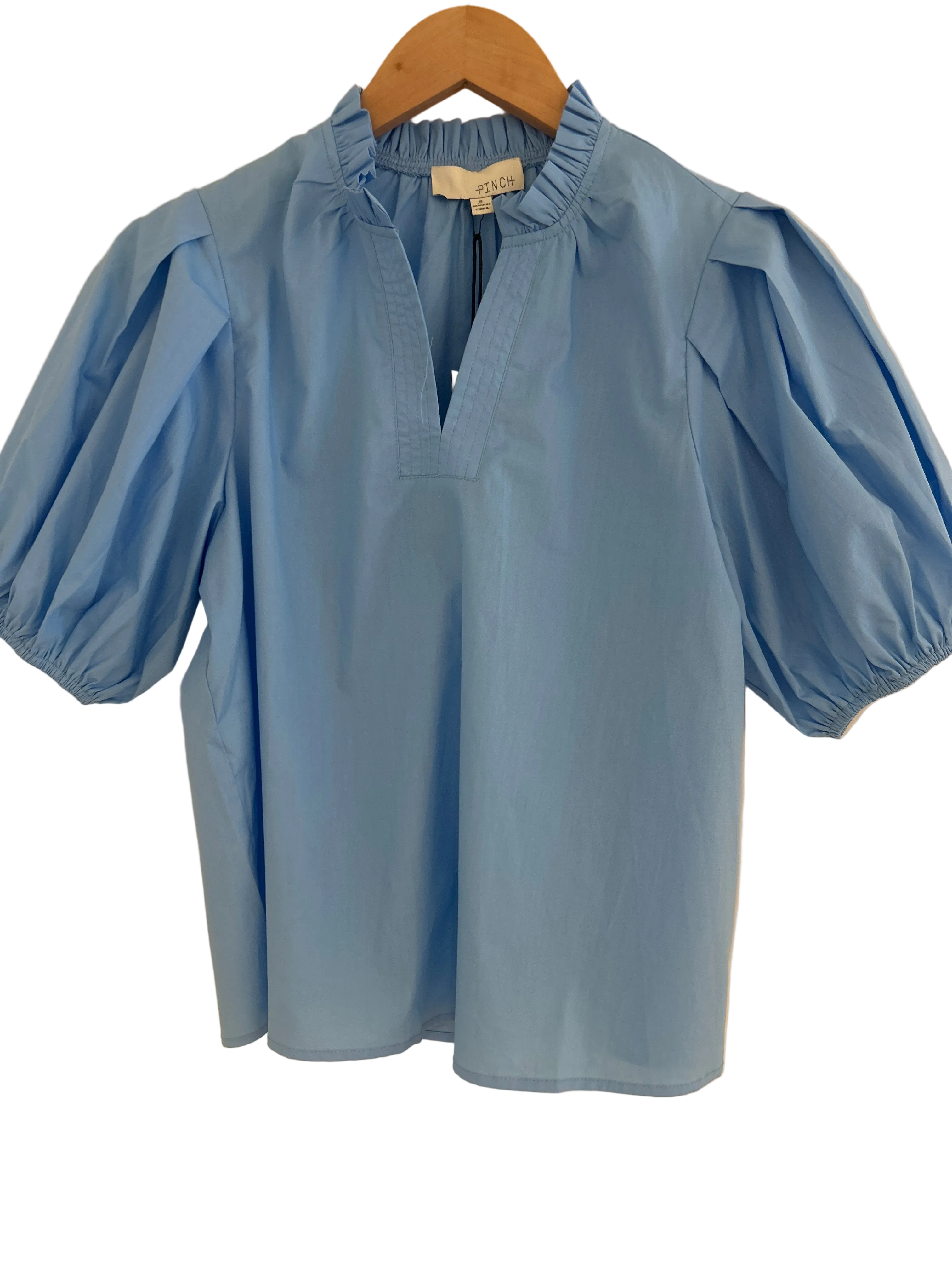 RR V Neck Top With Ruffle Neck