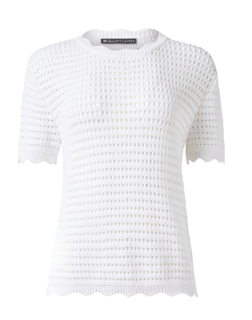 Elliott Lauren Crochet Short Sleeve Sweater Coconut