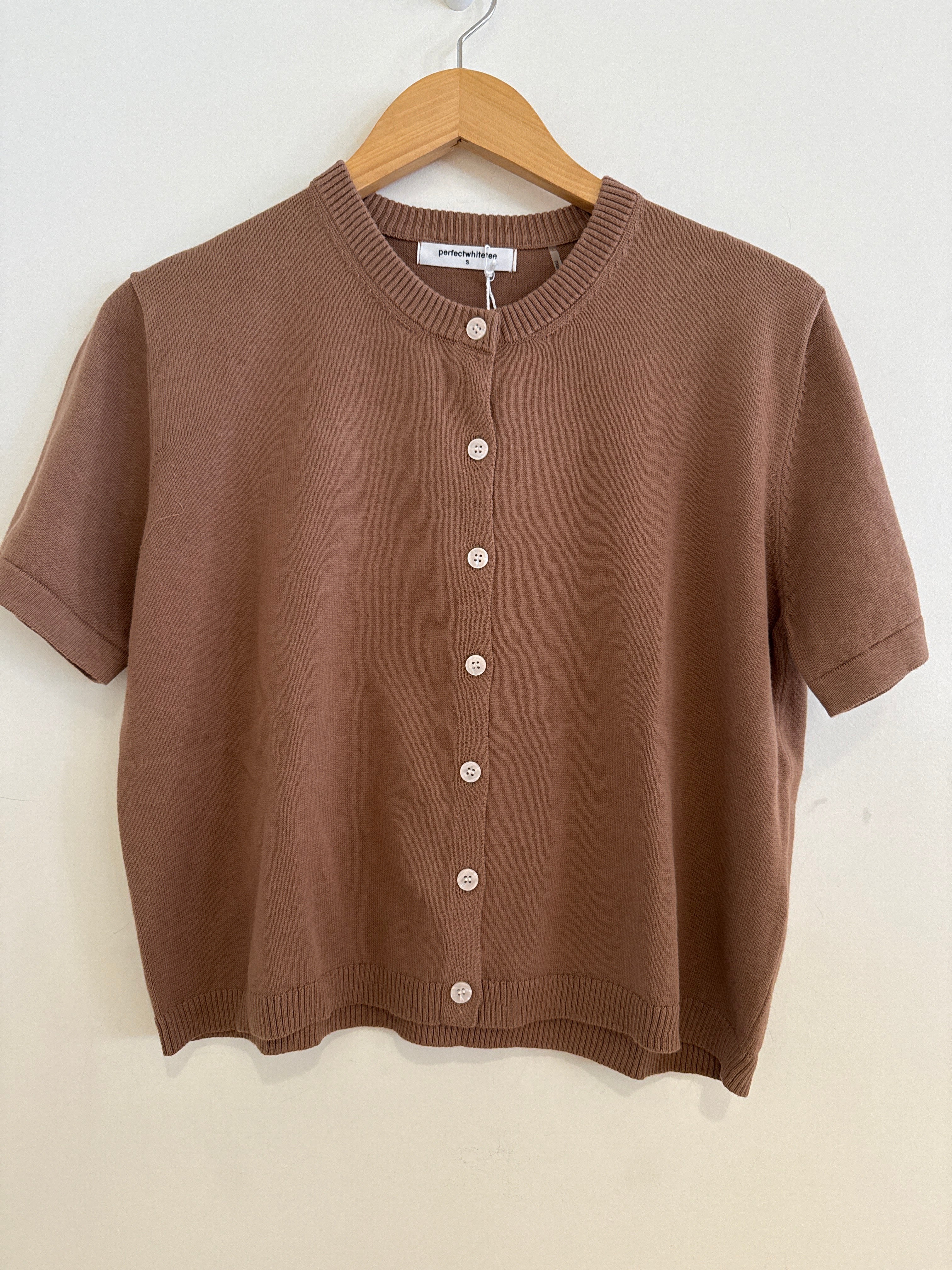 Perfect White Tee Maude Cardigan Mocha