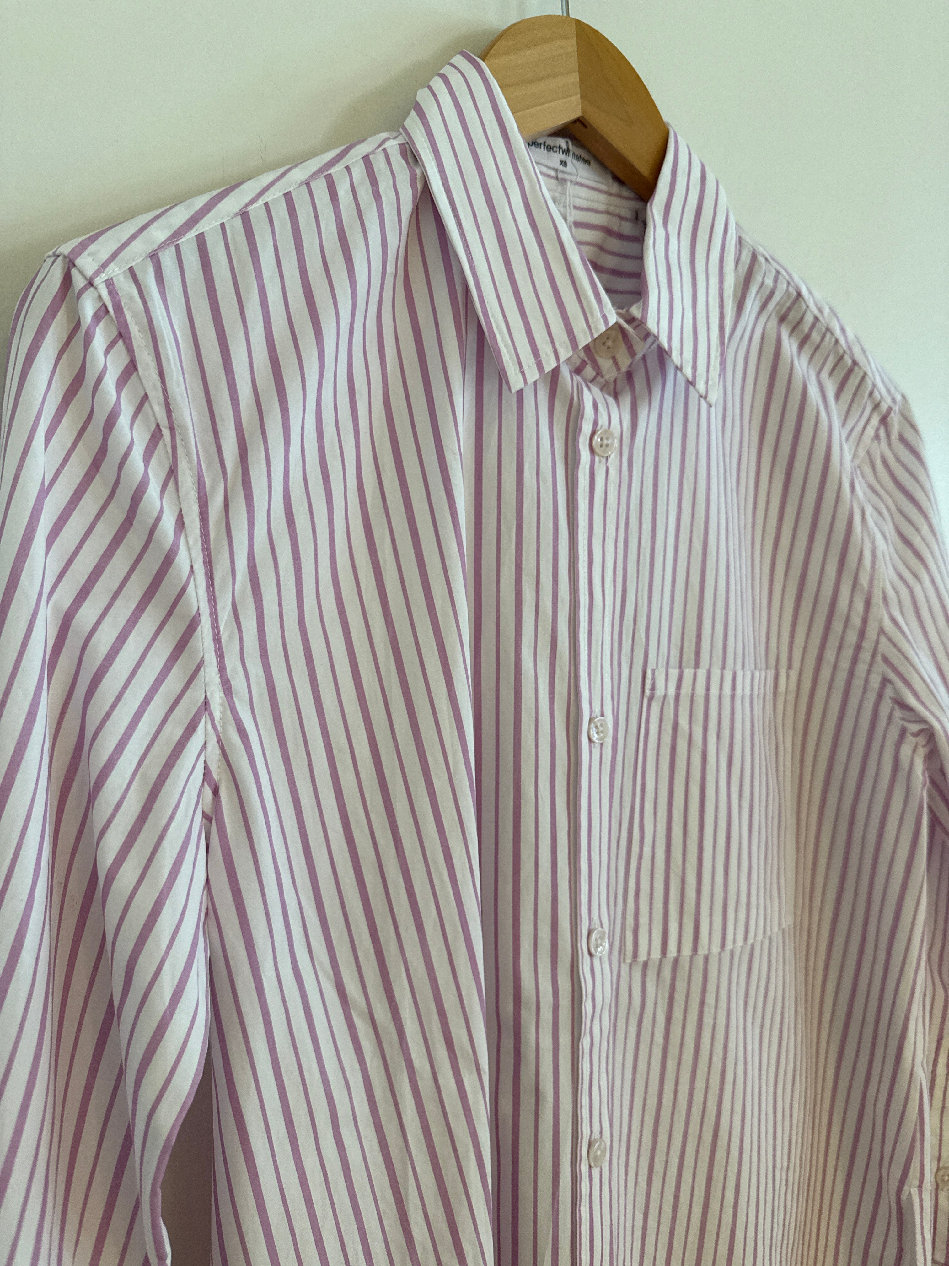 Perfect White Tee Avalon Blouse Violet Stripe