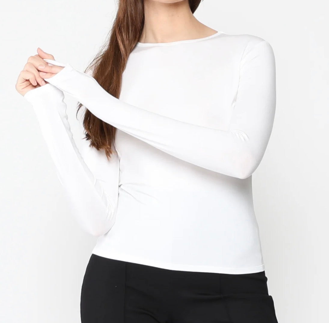 Ripley Rader Fitted Long Sleeve Tee White