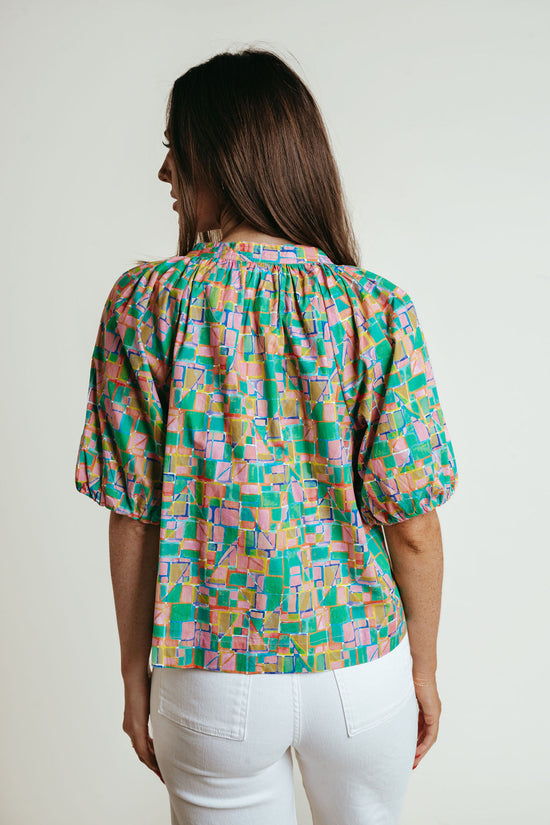 LaRoque Henley Blouse Pop Art