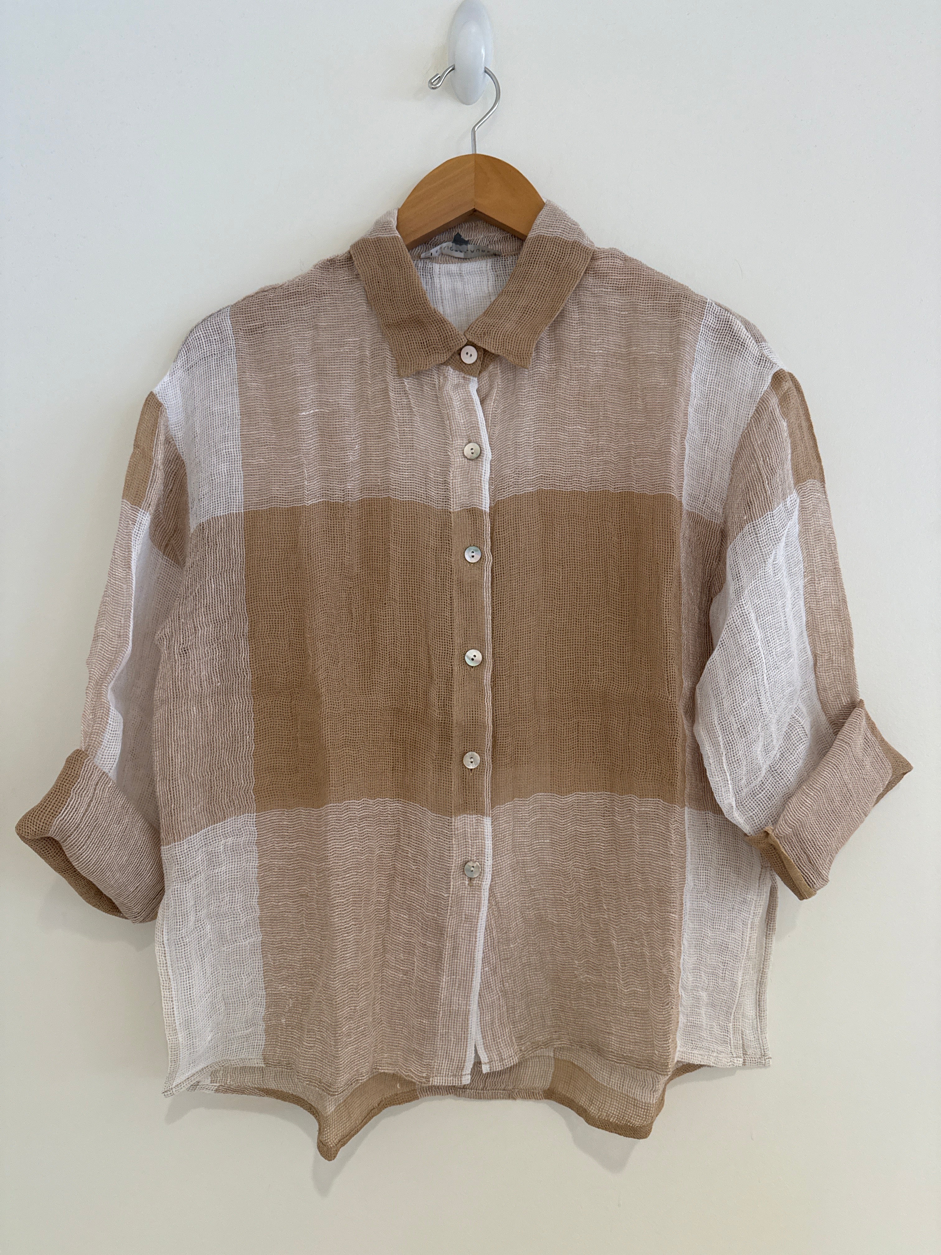 Elliott Lauren Mesh Blouse Latte