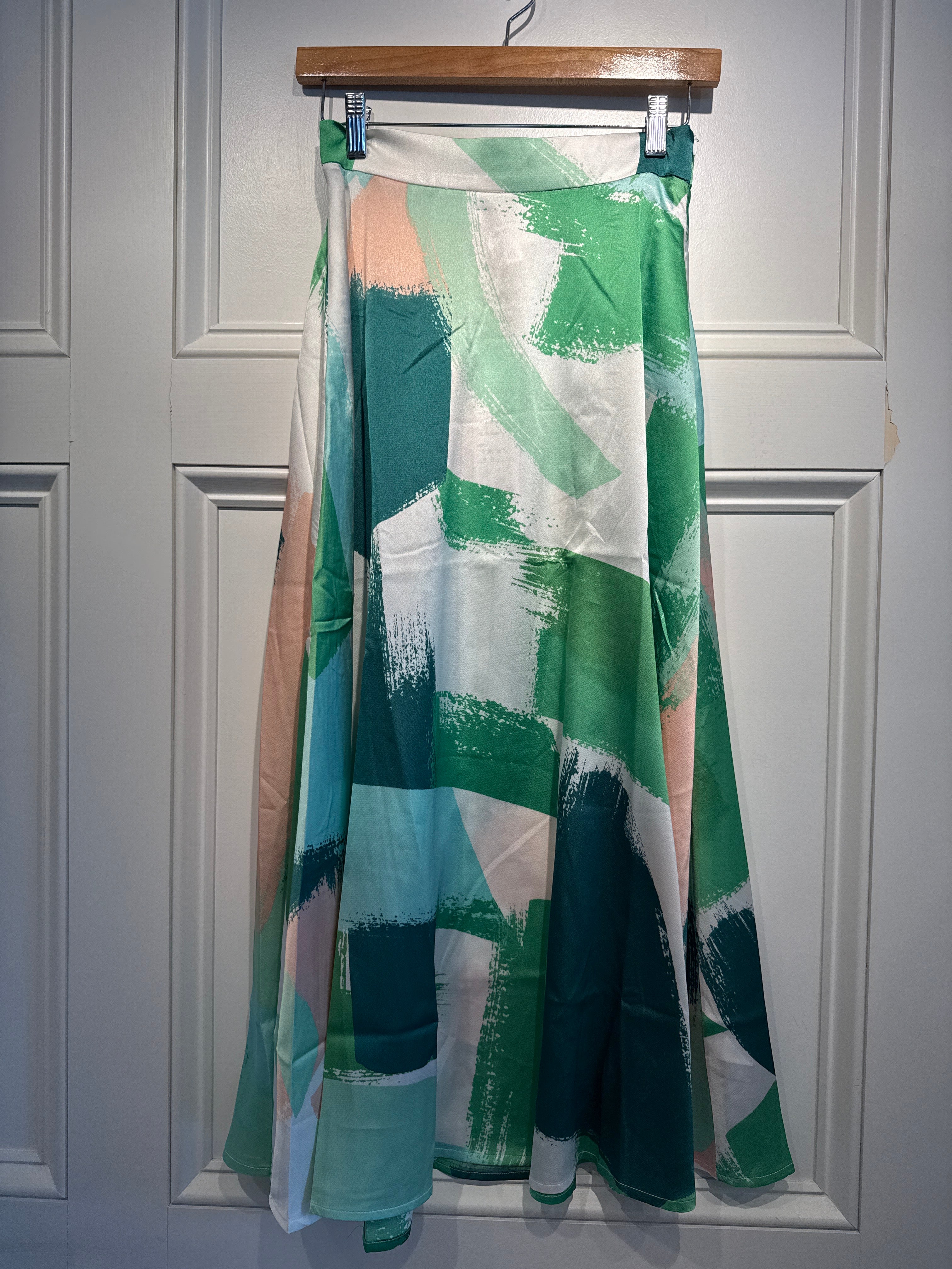 Anonyme Green Print Skirt