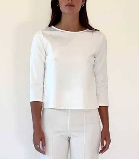 Ripley Rader 3/4 Sleeve Ponte Top Ivory