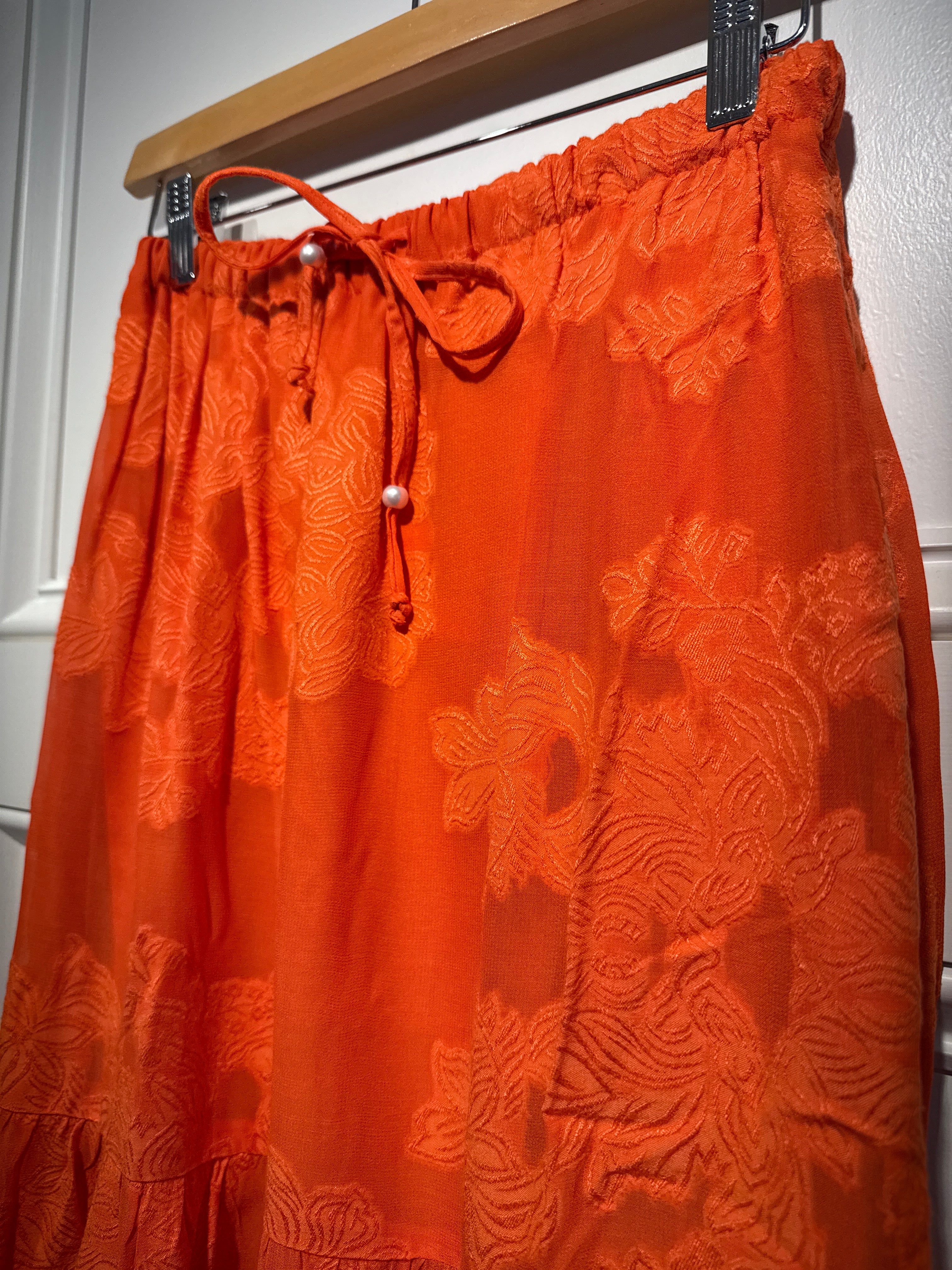 Emily Lovelock Midi Skirt Orange