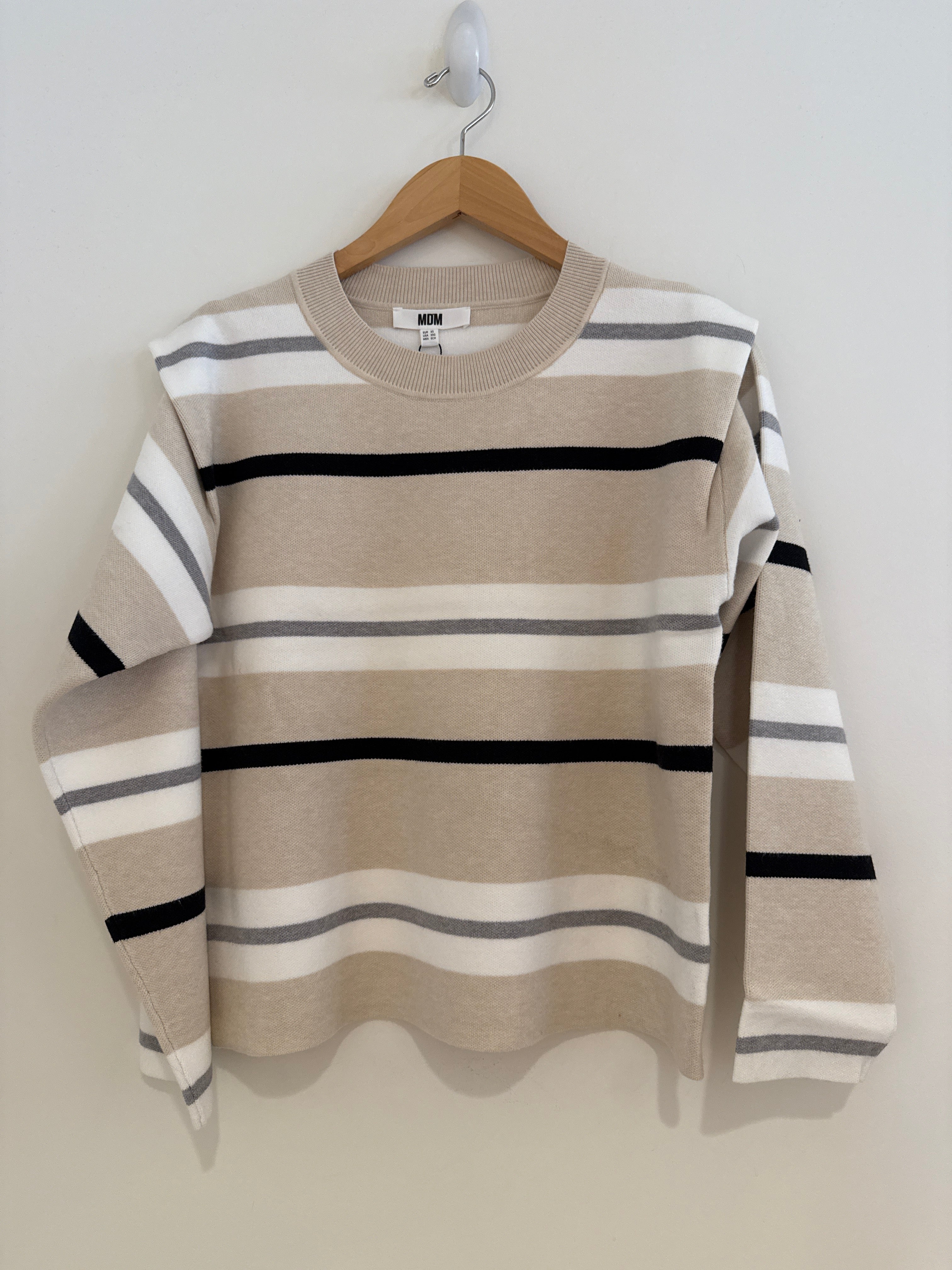 MD'M Striped Neutral Knit Top