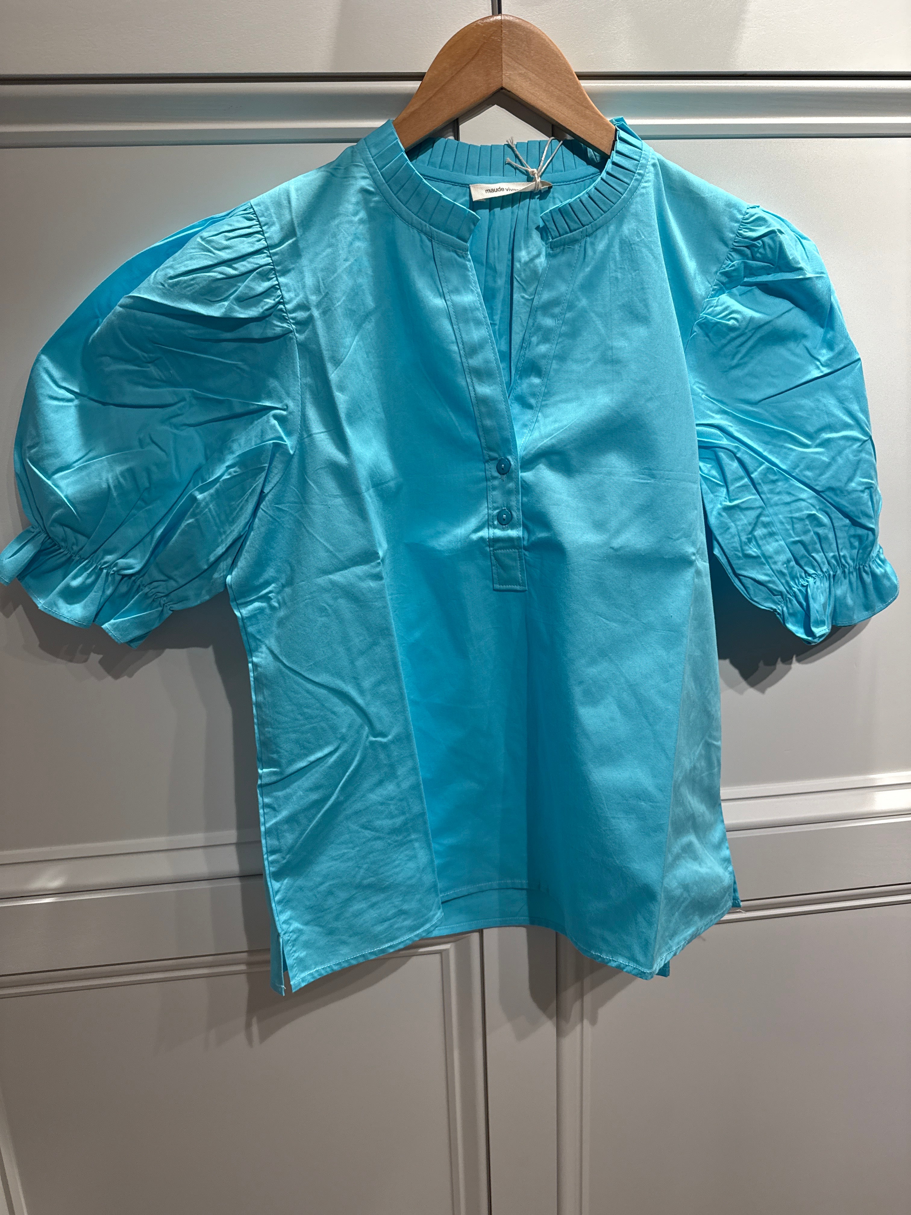 Maude Vivant BlueAqua Woven Top