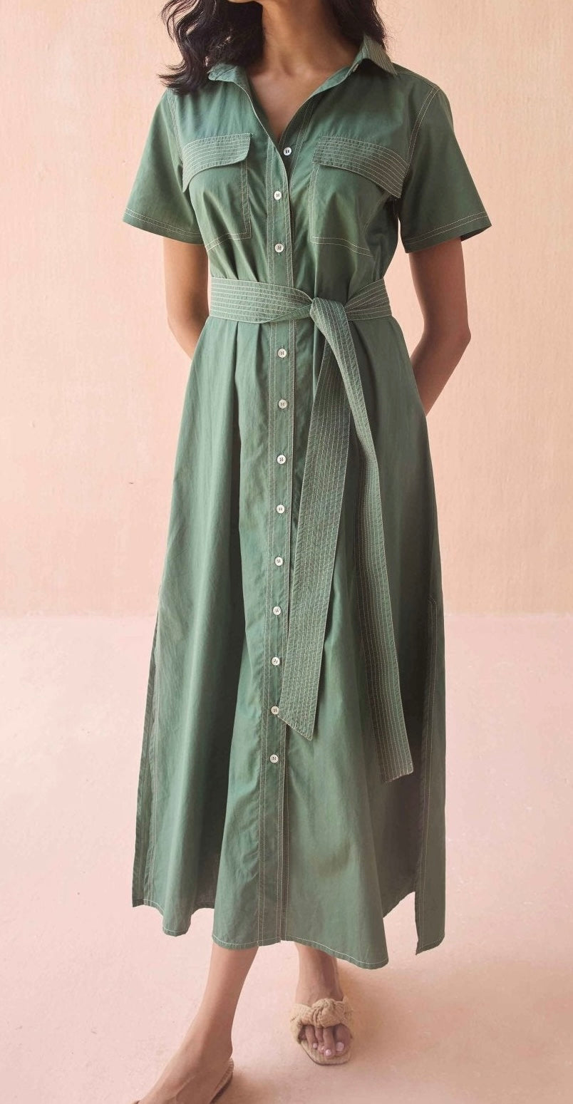 Omika Amira Shirtdress Palm