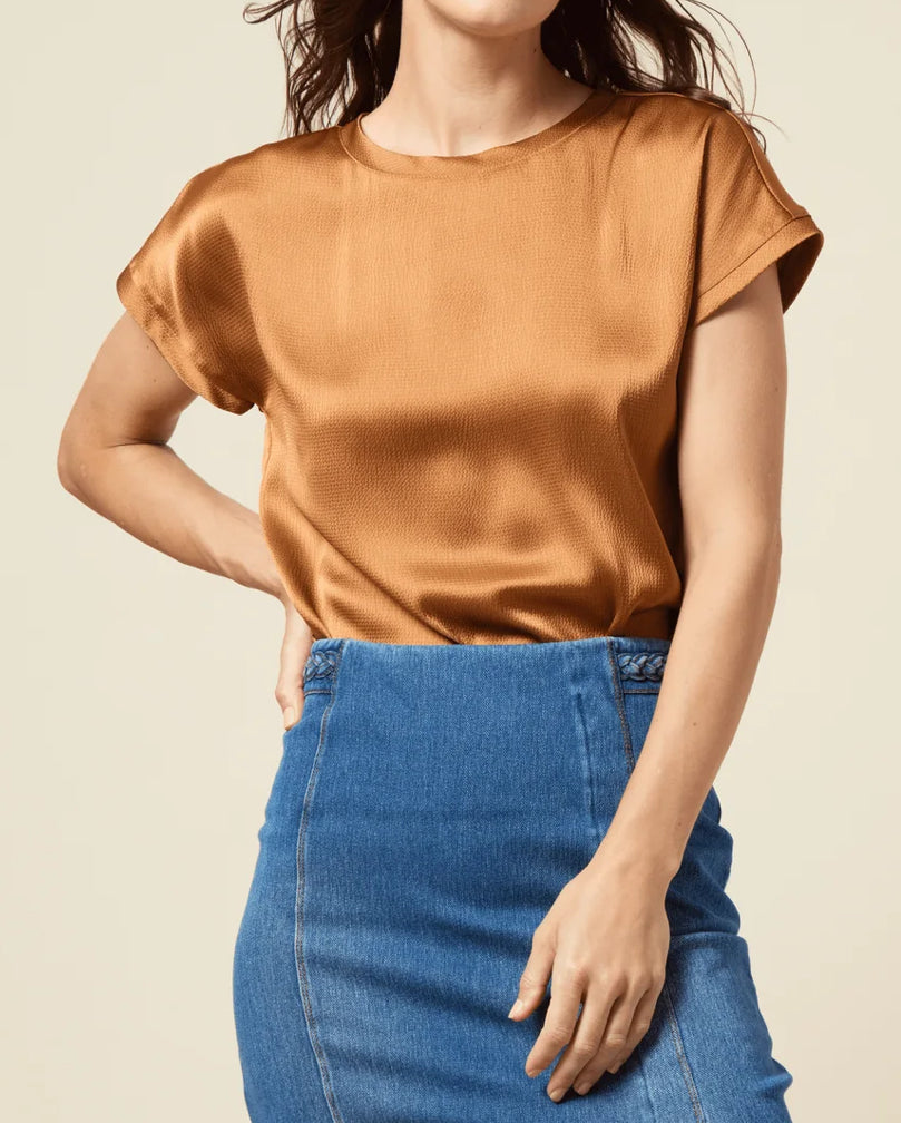 Lysse Miri Cap Sleeve Top Sugar Cane