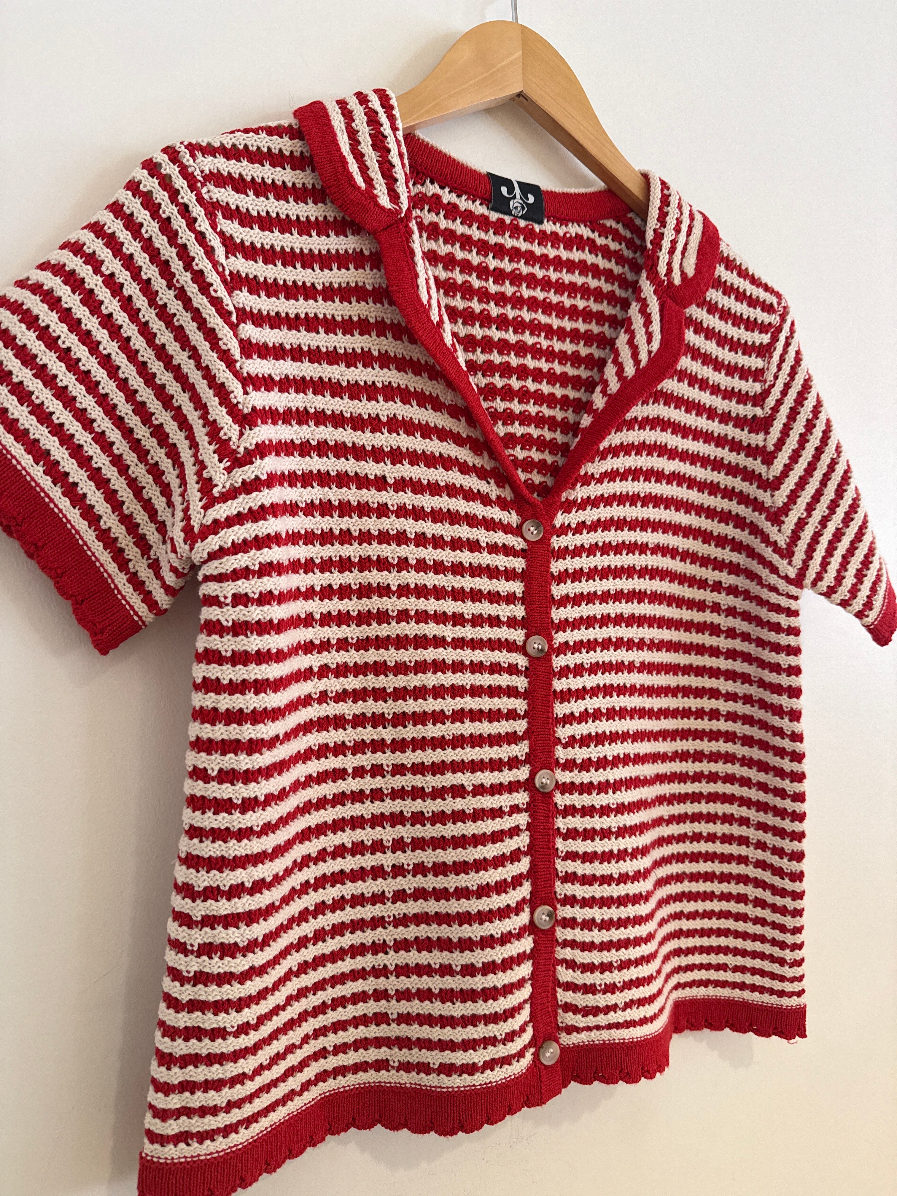 Rain + Rose Tatiana Knit Polo Red