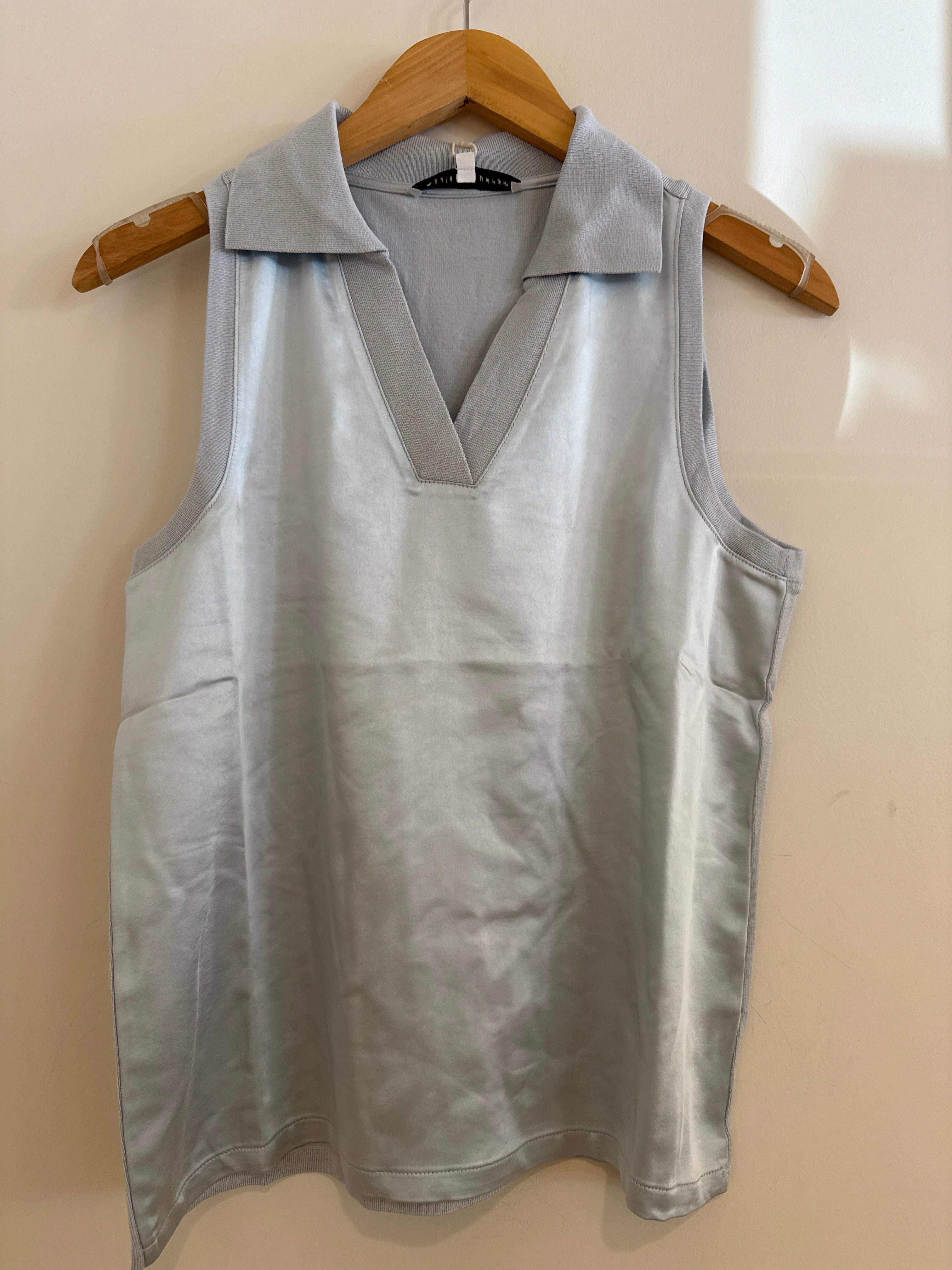 Melissa Nepton Fye Satin Top Ice Blue