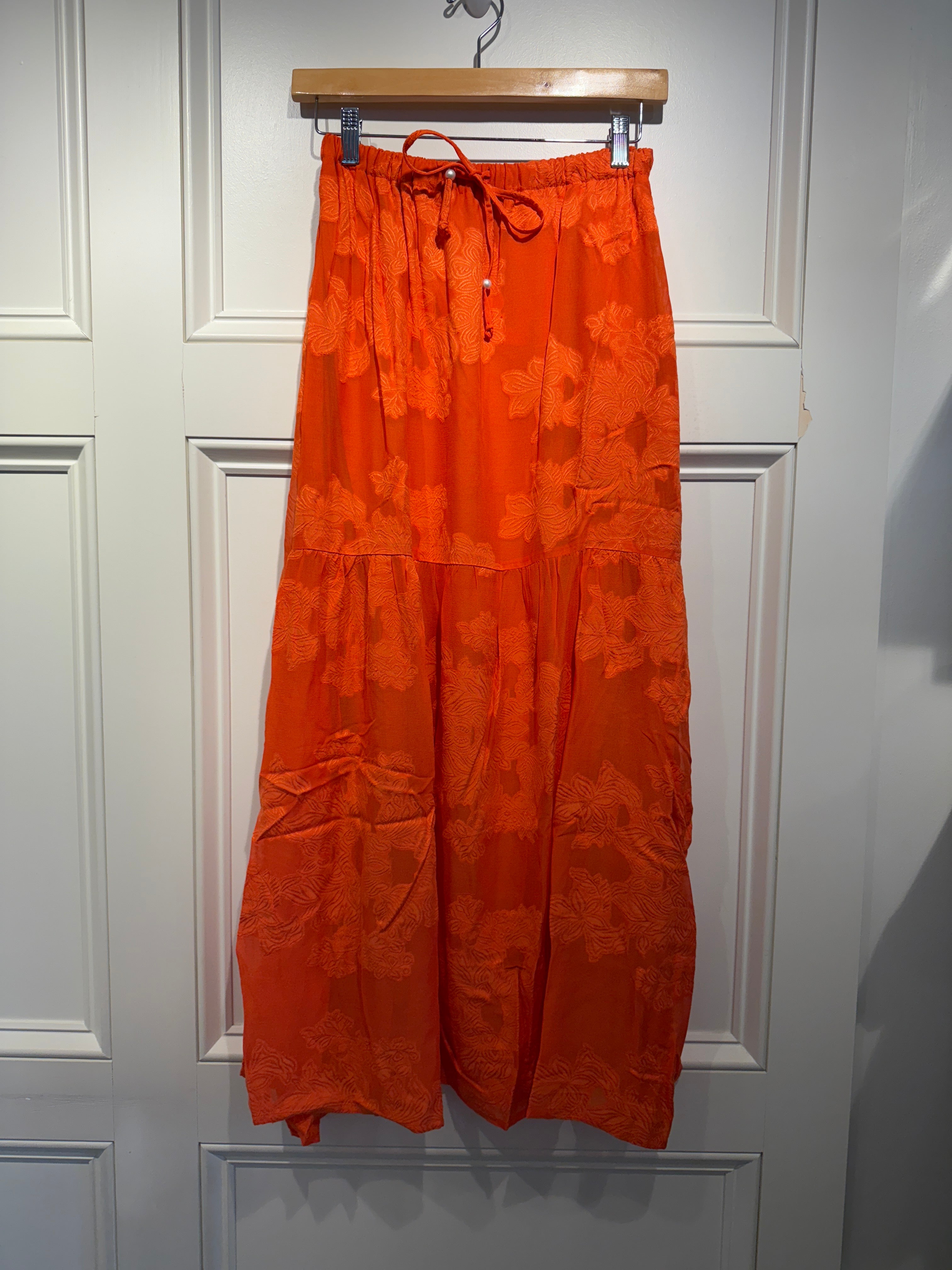 Emily Lovelock Midi Skirt Orange