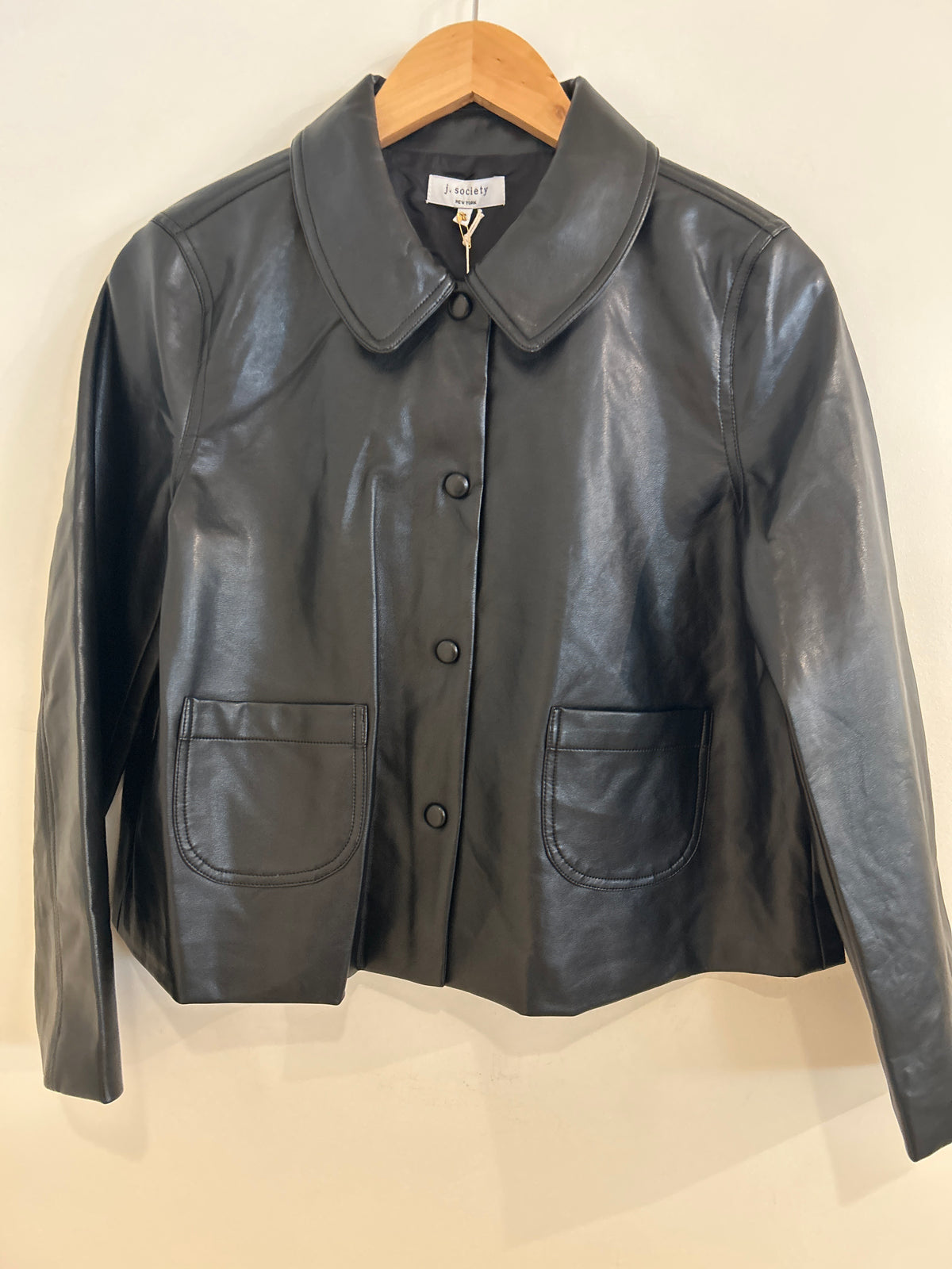 J Society Leather Cropped Jacket