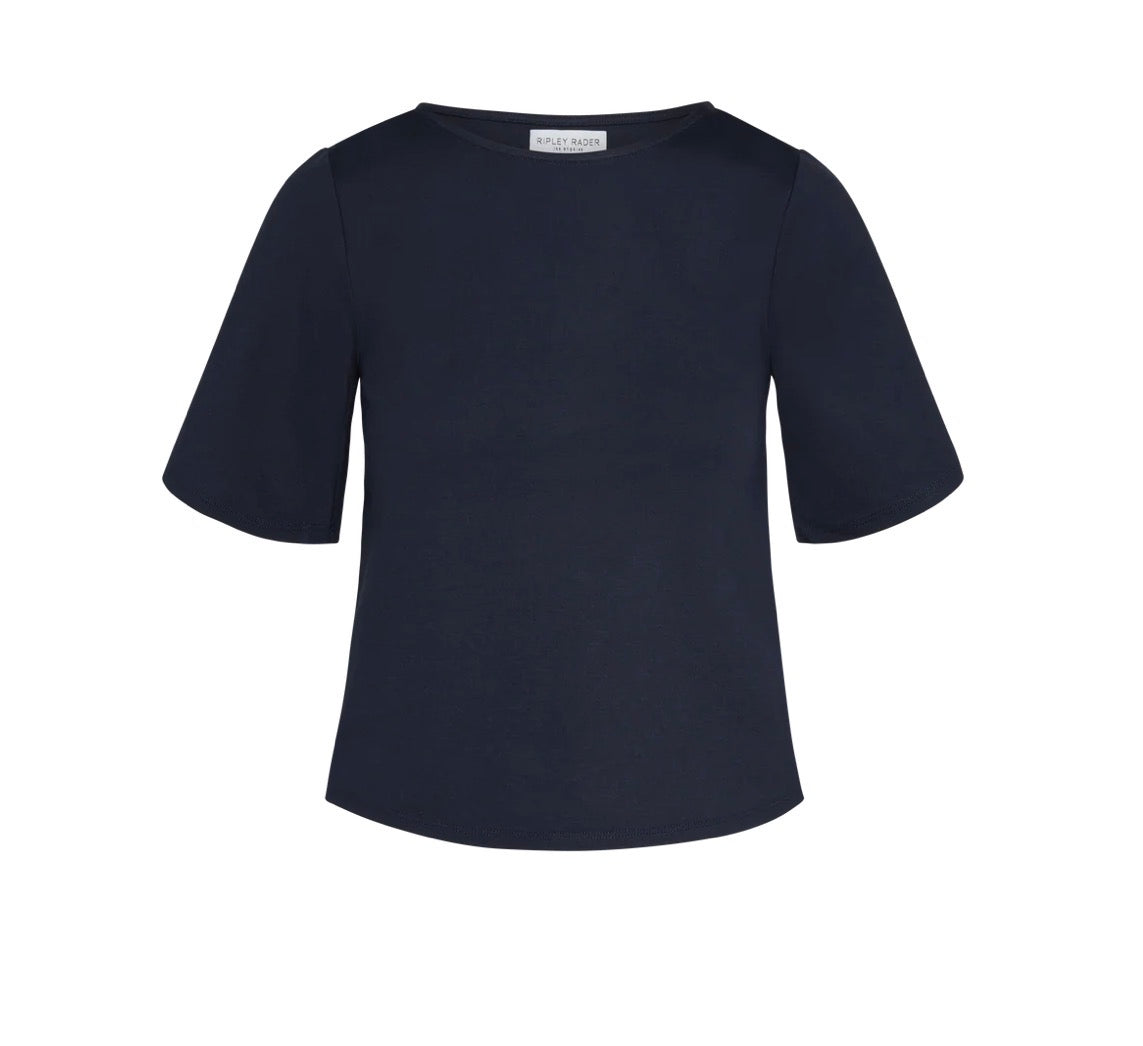 Ripley Rader Ponte Short Sleeve Top Navy