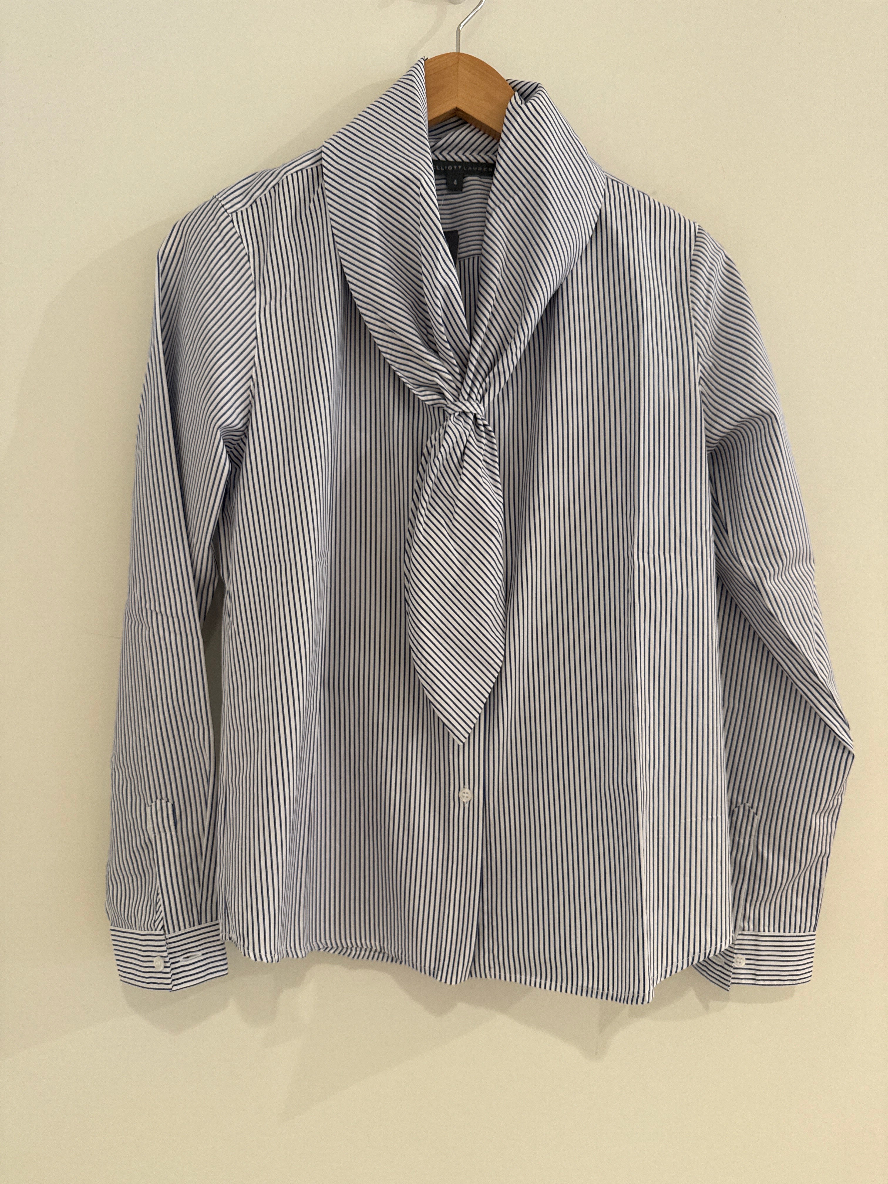 Elliott Lauren Scarf Detail Stripe Top