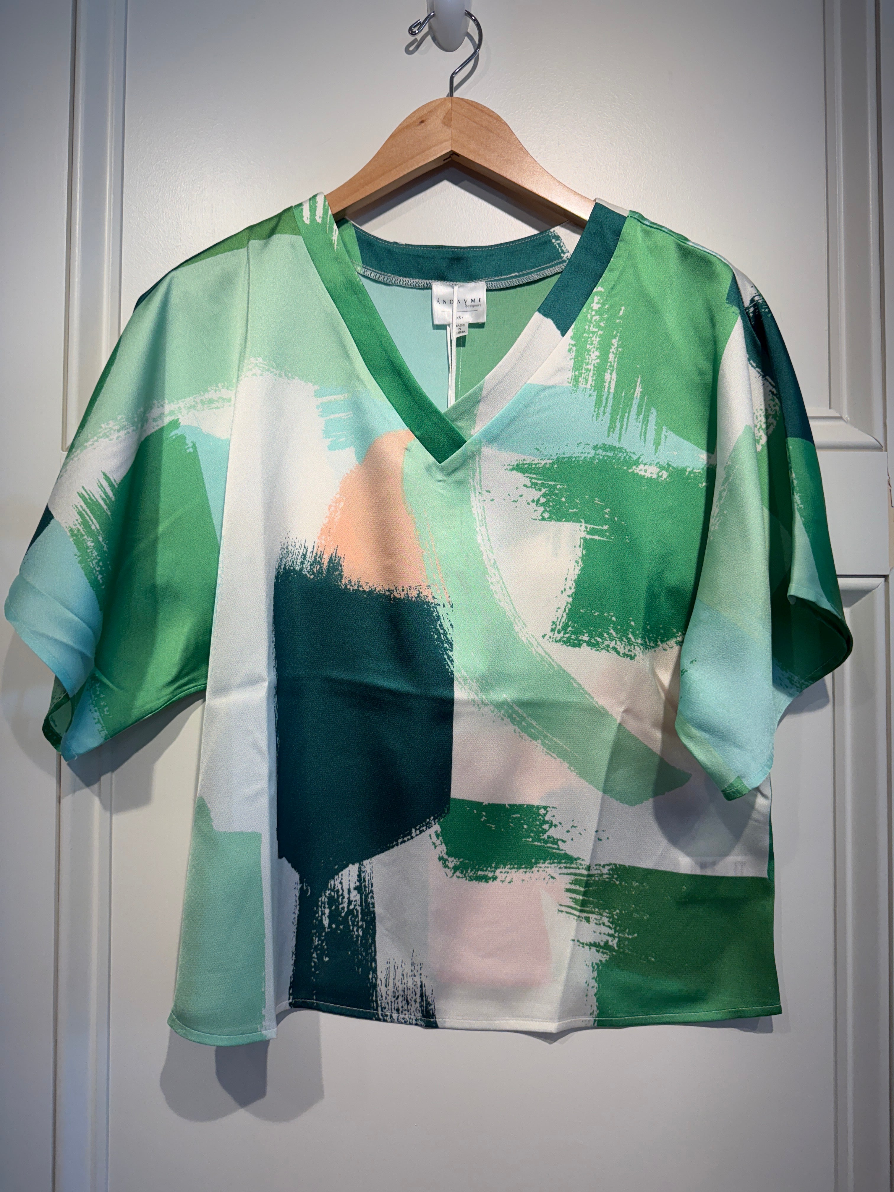 Anonyme Green Print Top