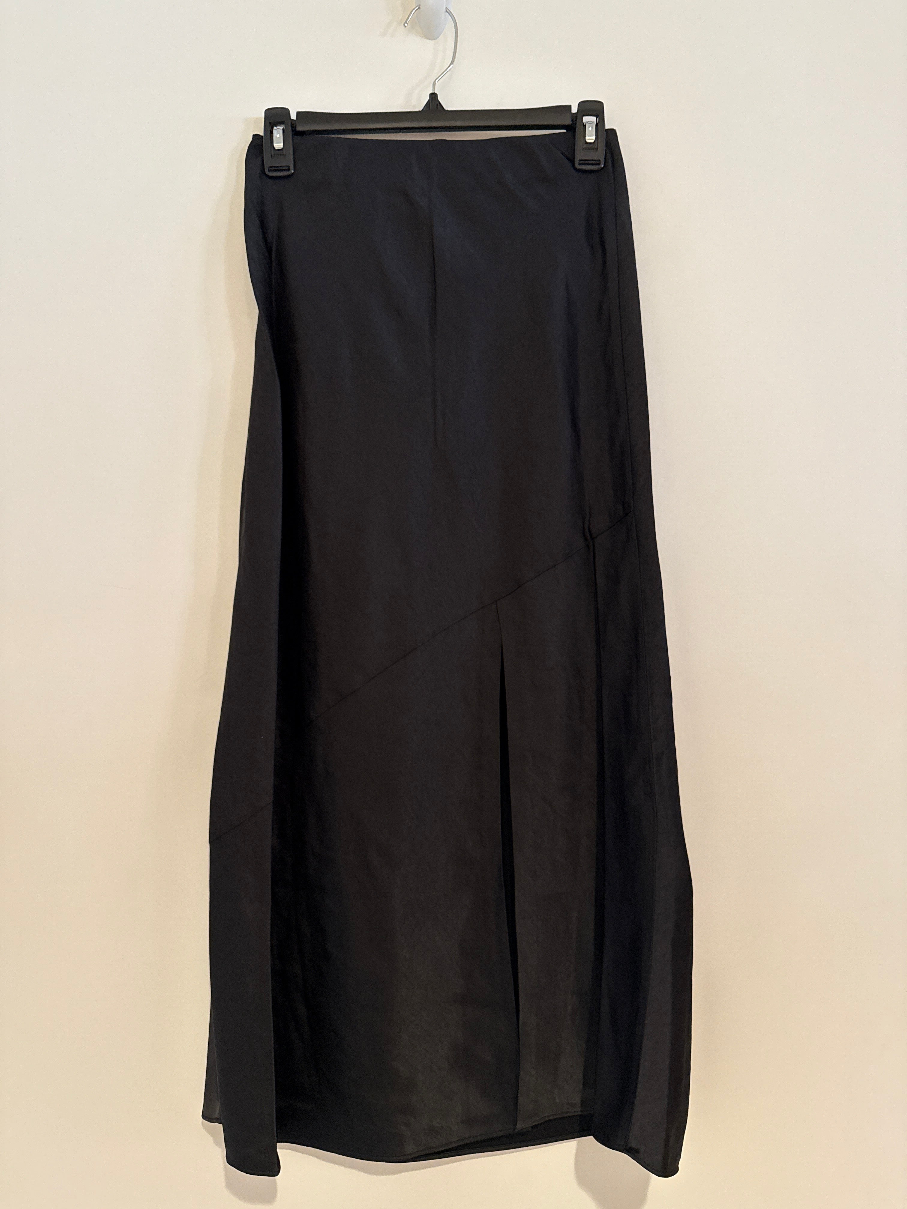 Lilla P Satin Front Slit Midi Skirt