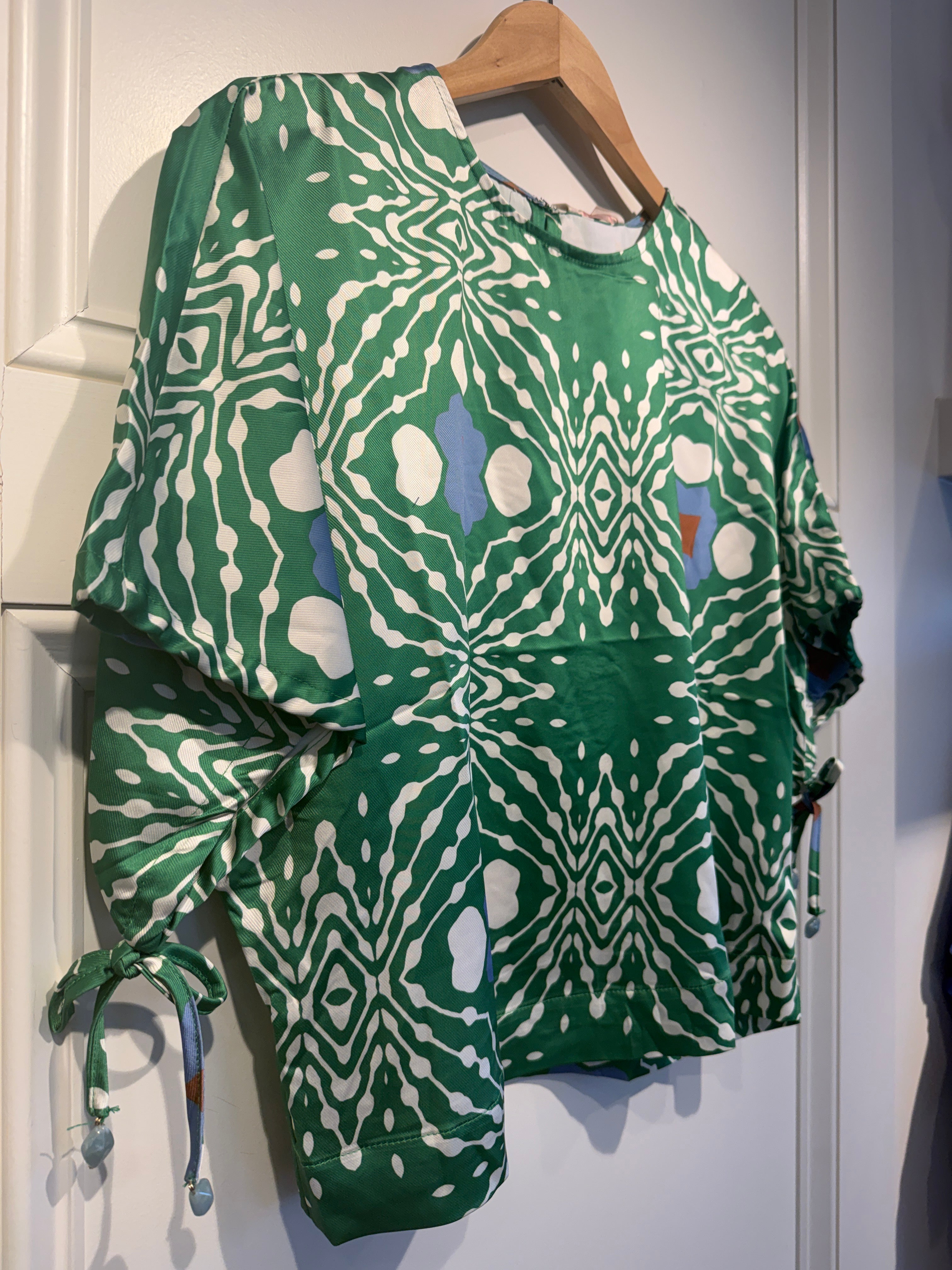 RR Emerald Green Print Top