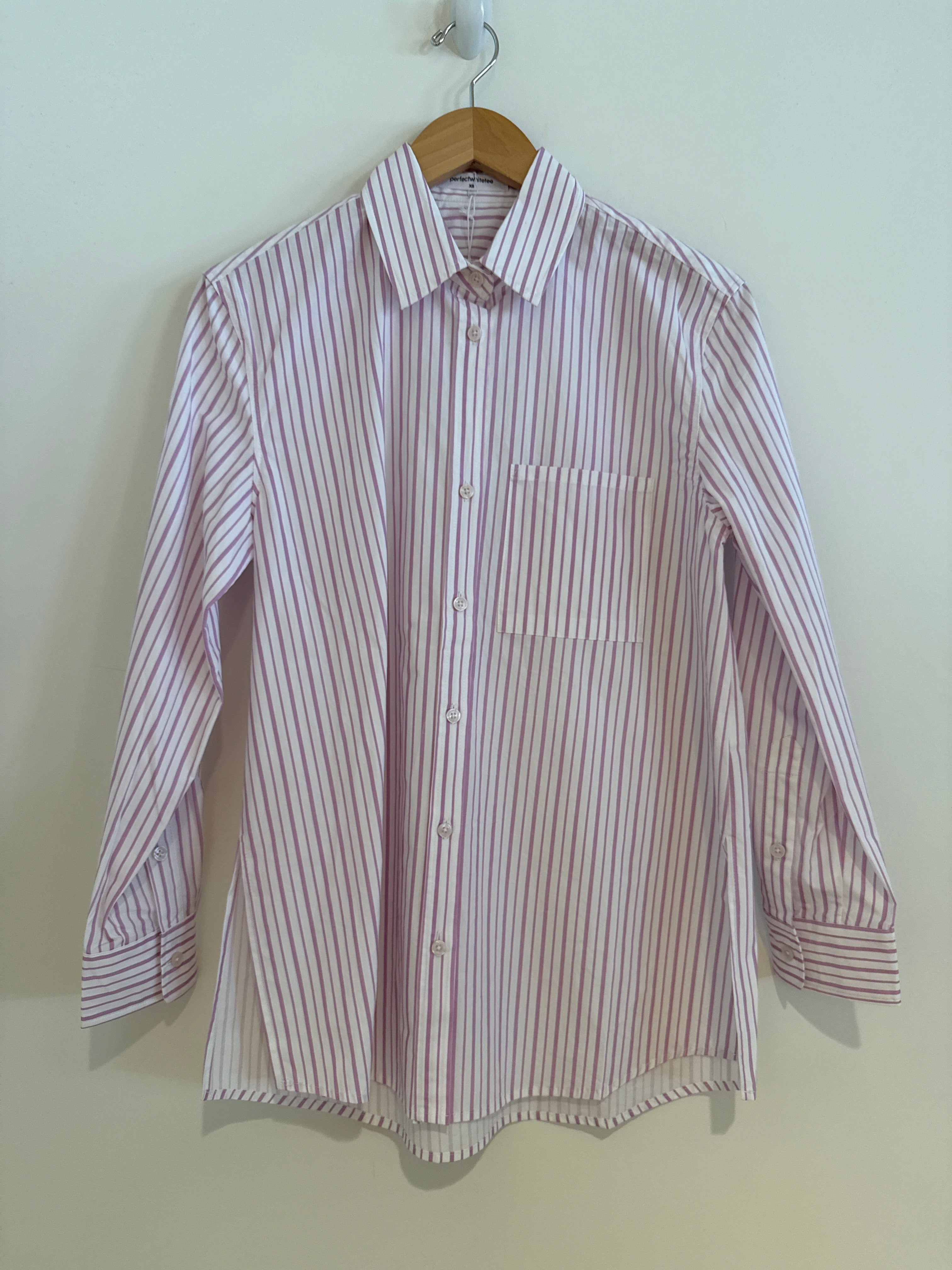 Perfect White Tee Avalon Blouse Violet Stripe