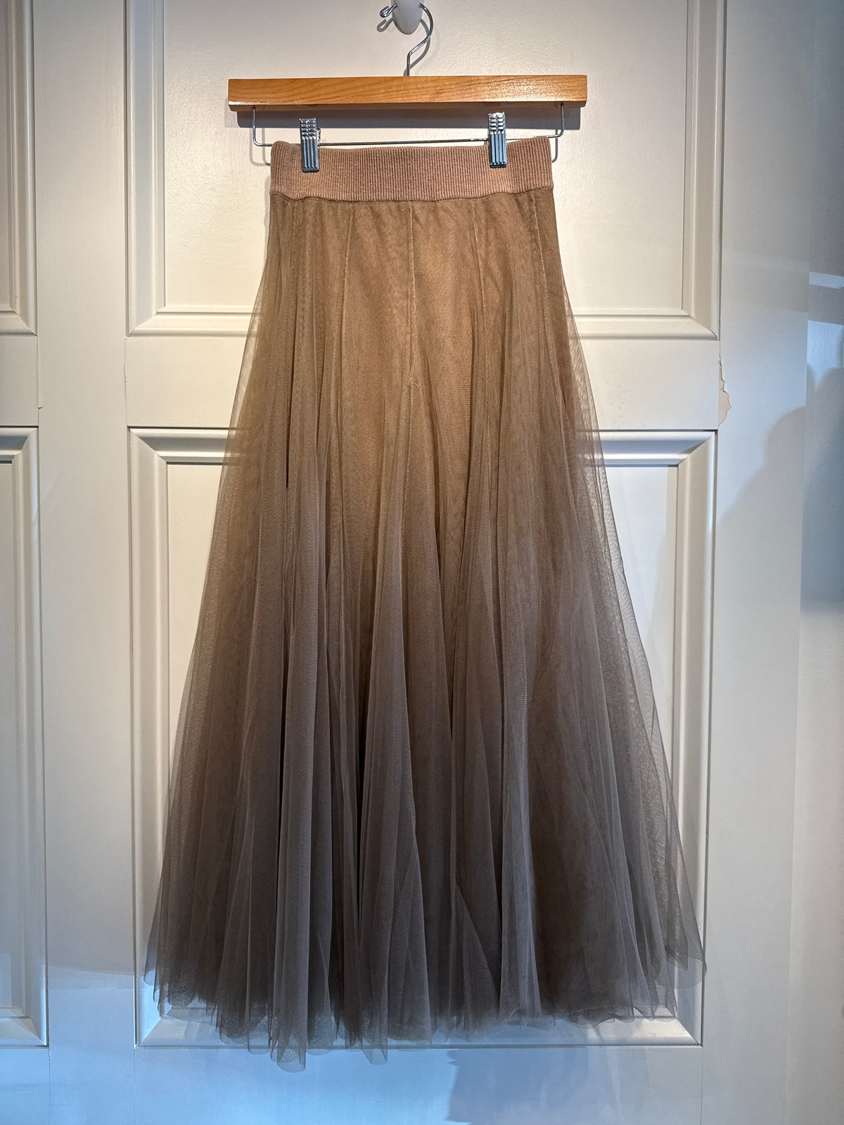Jessie Liu Tulle Skirt With Merino Wool Lining Mushroom