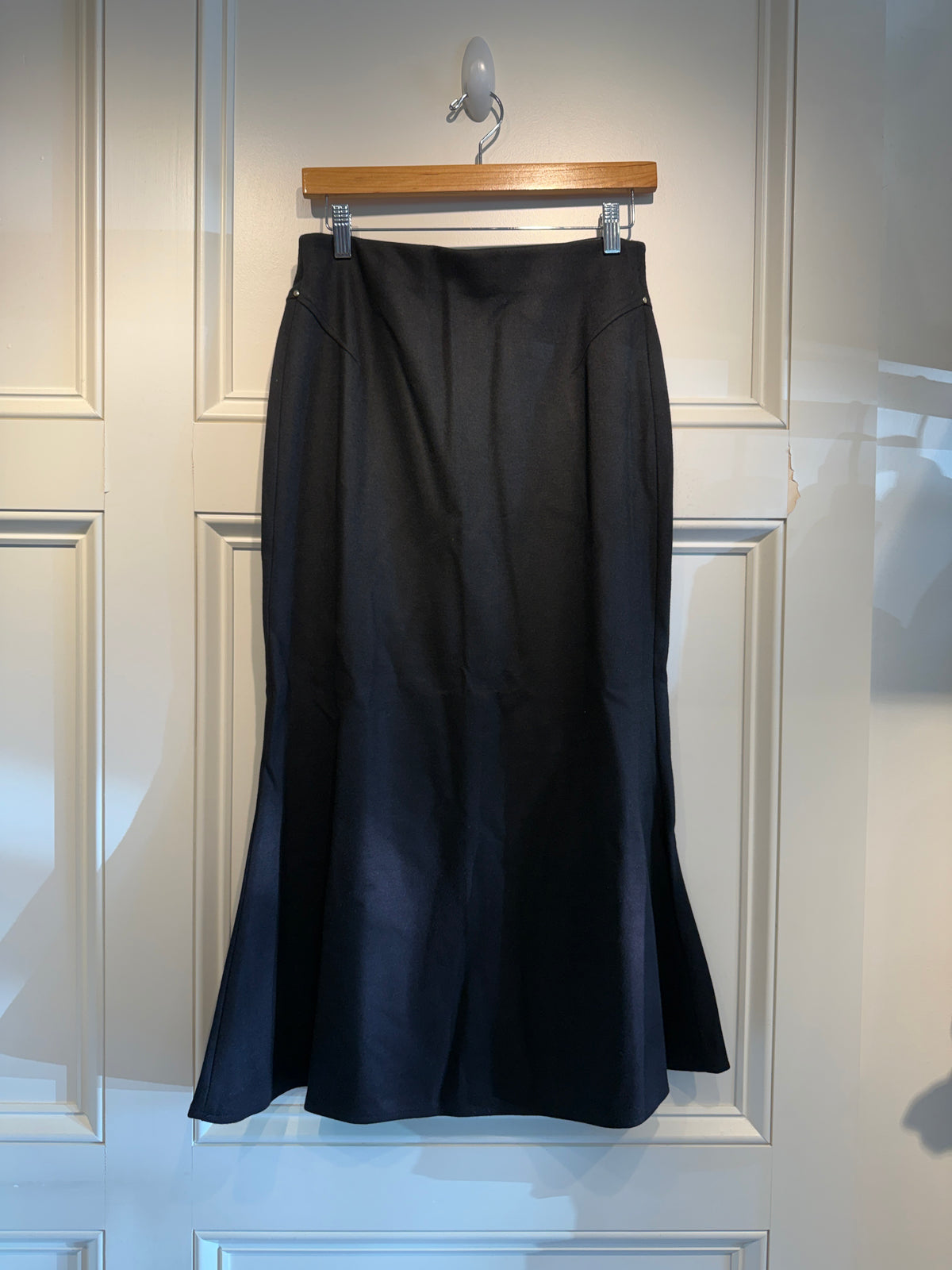 Jessie Liu Merino Wool Cashmere Blend Ponte Trumpet Skirt