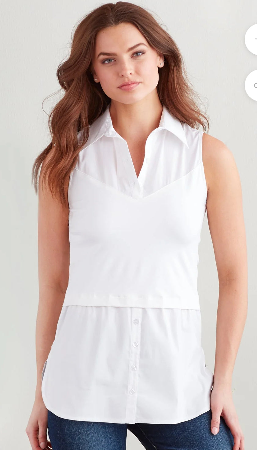 Finley Layering Tank Silky Poplin White