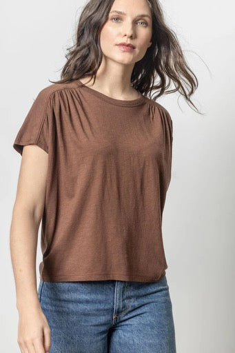 Lilla P Easy Shirred Short Sleeve Tee
