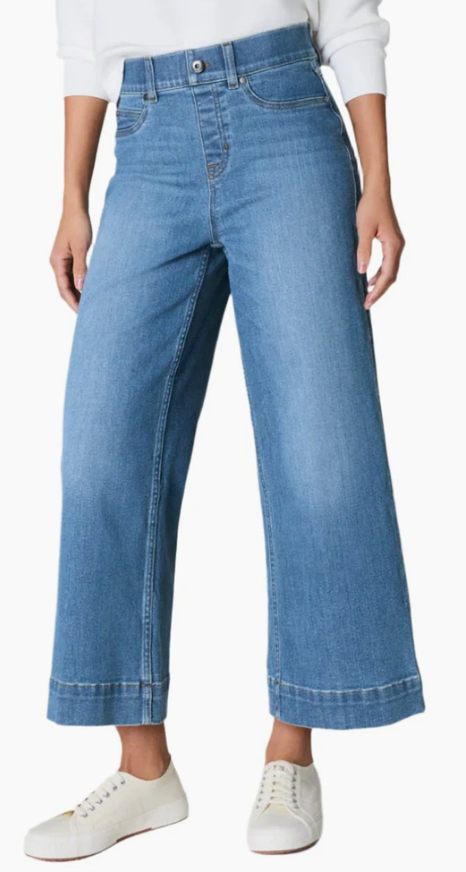 Spanx Pull On Crop Wide Leg Denim