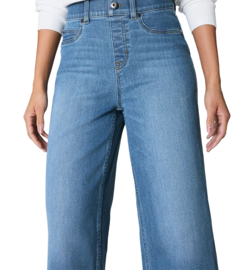 Spanx Pull On Crop Wide Leg Denim
