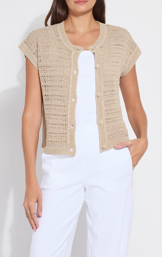Lysse Brisa Linen Mesh Cardigan